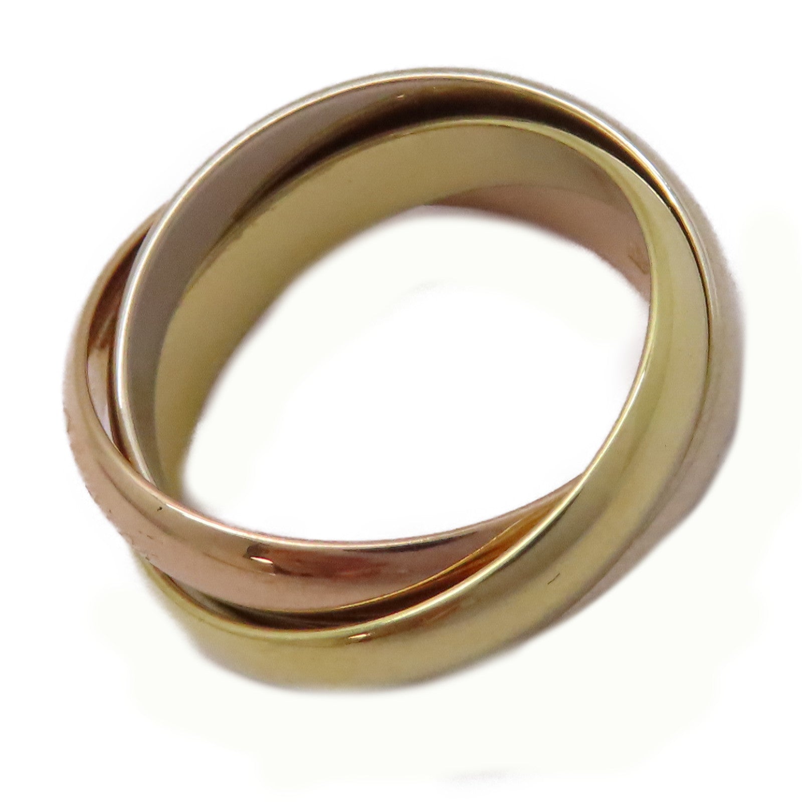 CARTIER 18K黃金/白金/玫瑰金Trinity Ring戒指US#5.25/Cartier#50