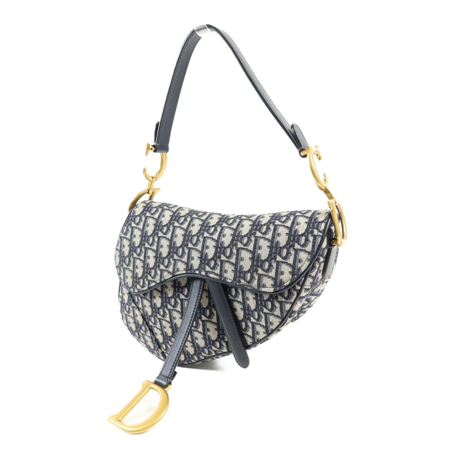 Dior 帆布Saddle金扣手挽肩背兩用袋