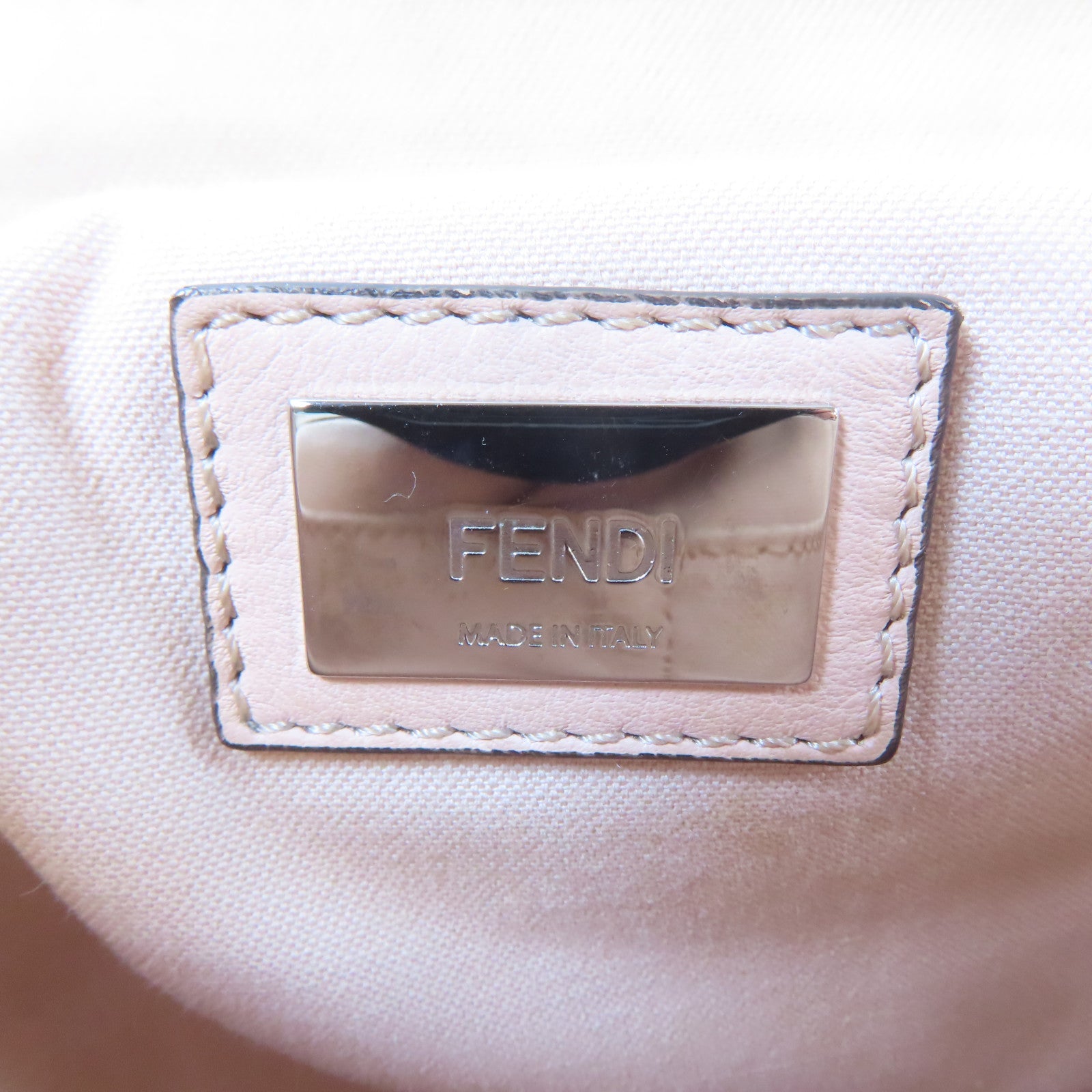 FENDI 羊毛Shoulder Bag銀扣肩背袋粉紅色