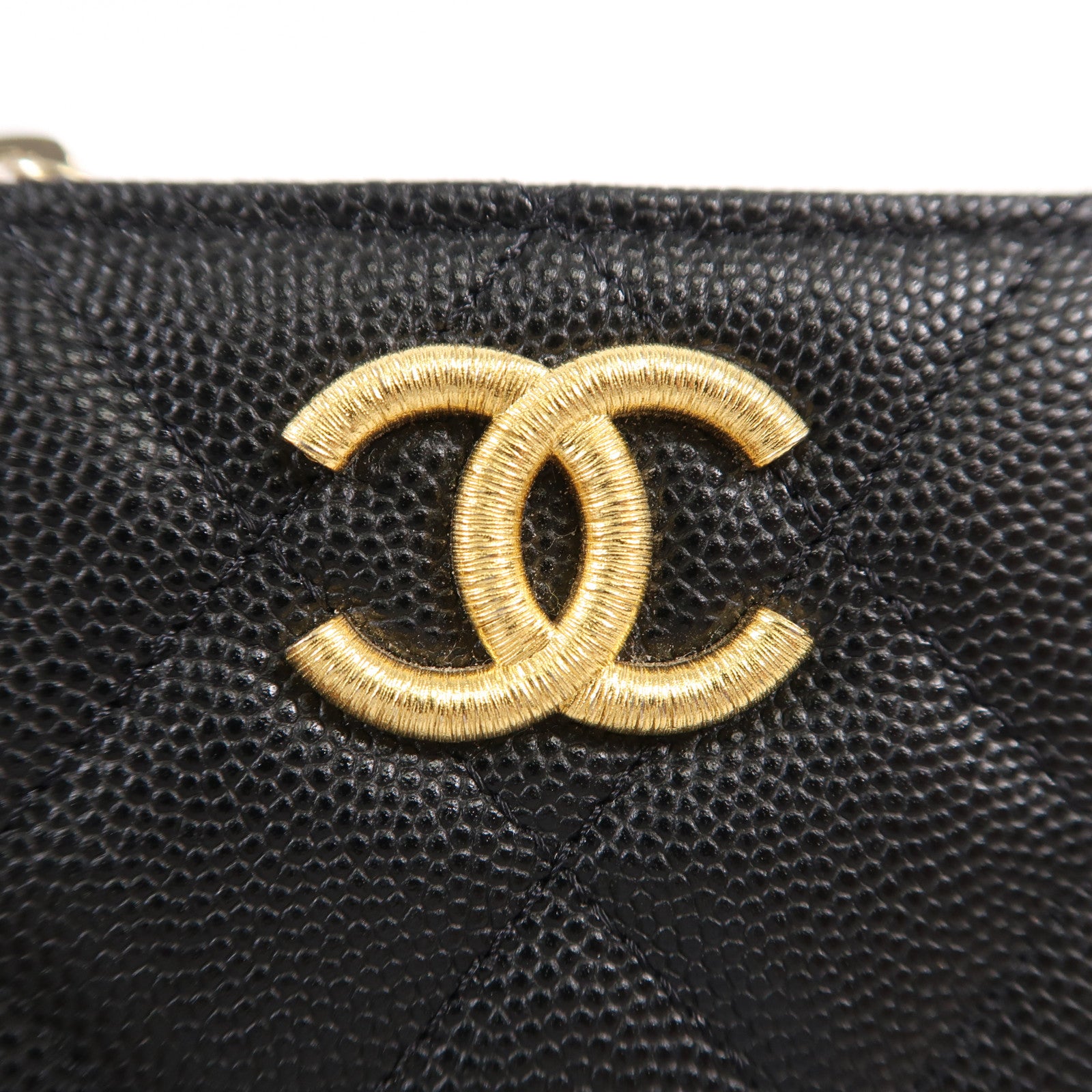 CHANEL 牛皮皮革Fold Wallet金扣錢包
