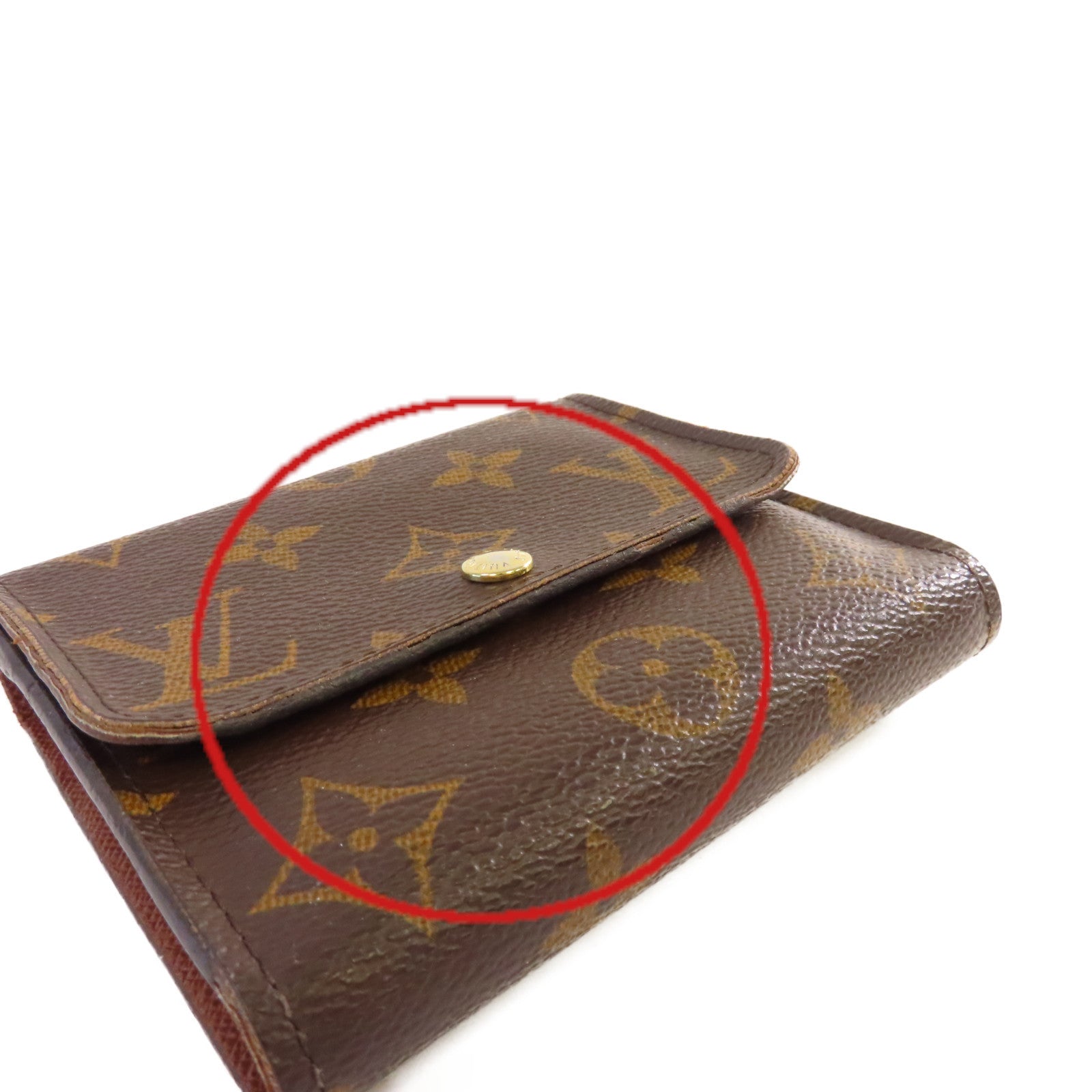 LOUIS VUITTON Monogram Short Wallet金扣短錢包啡色