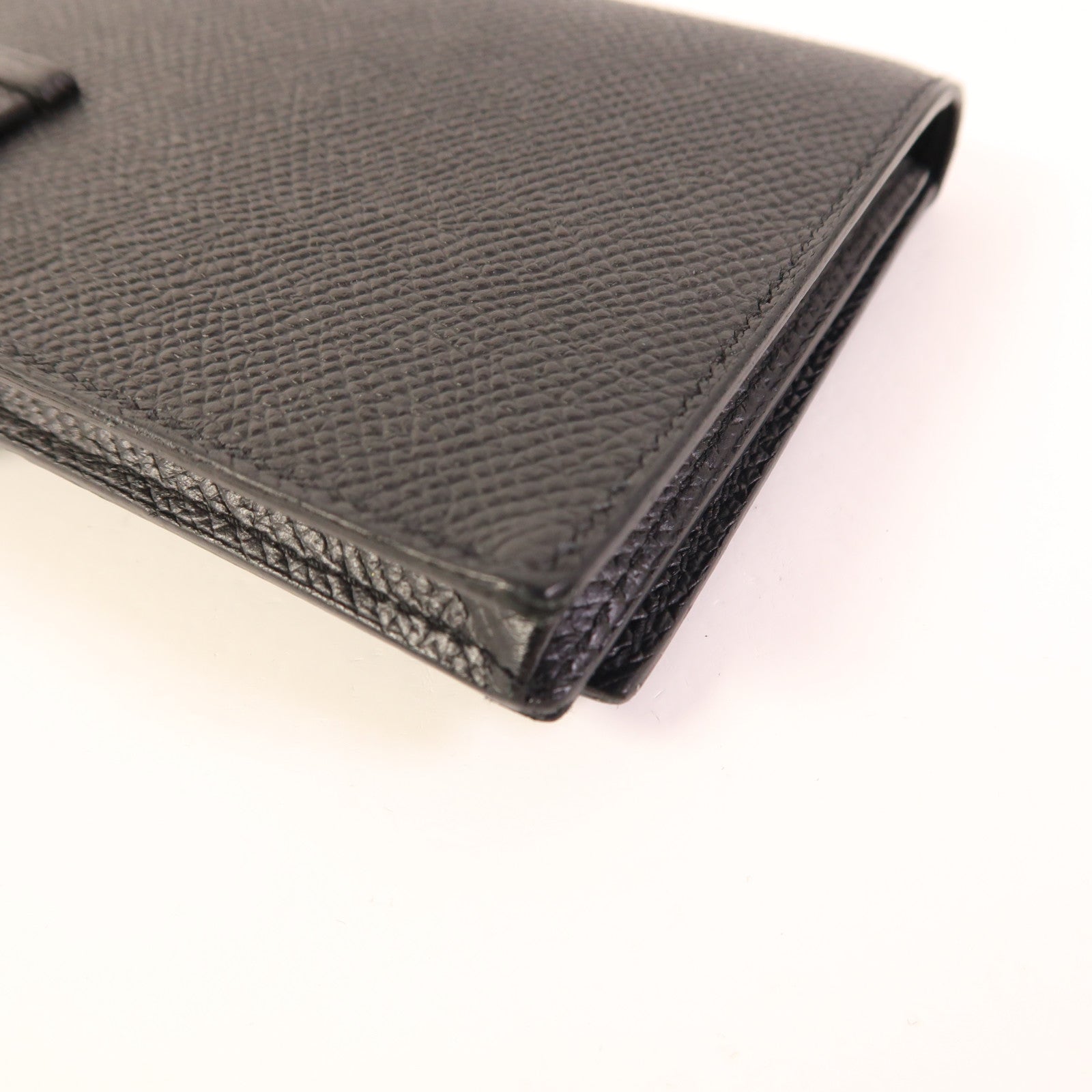 HERMES Epsom皮革Bearn Wallet銀扣長錢包Noir