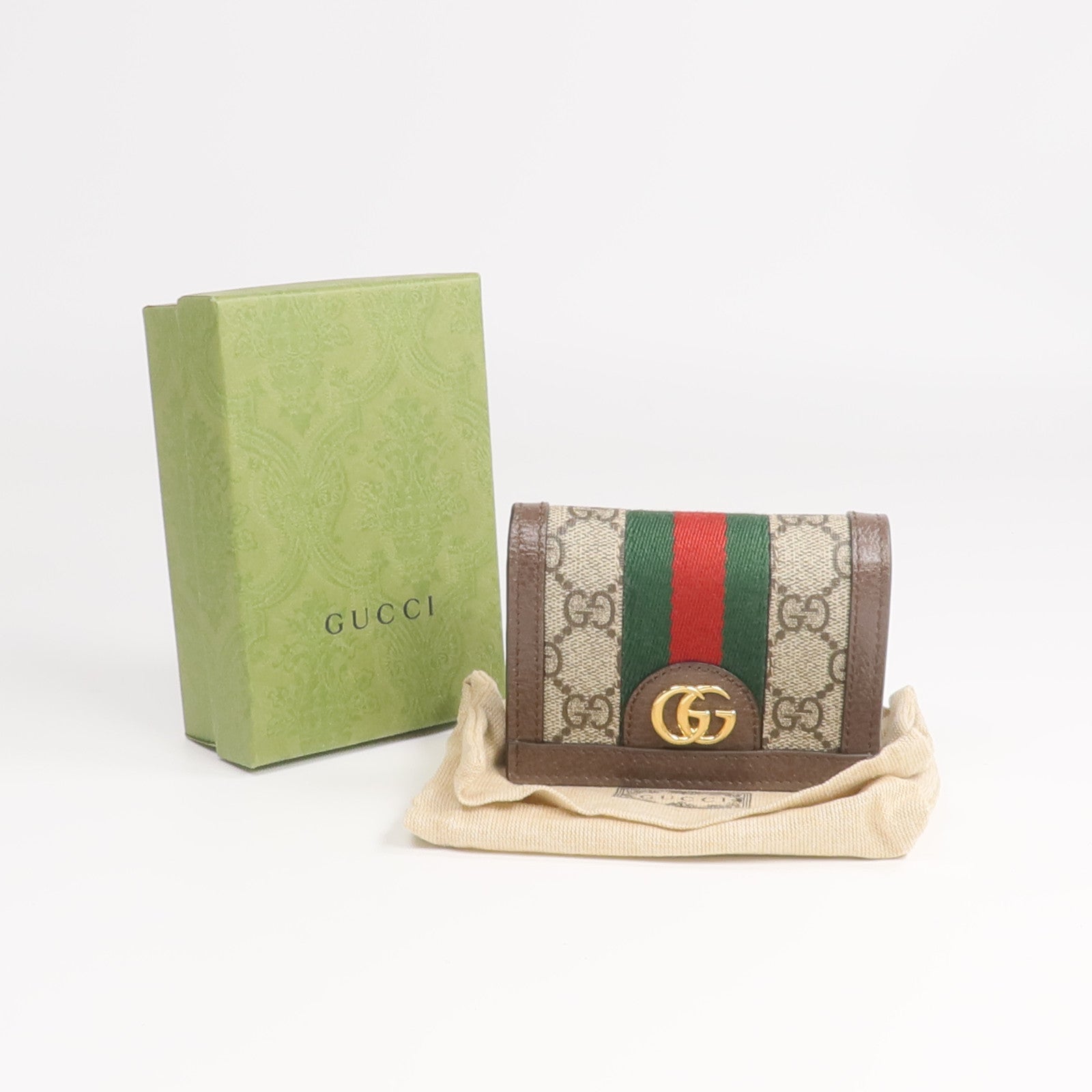 GUCCI 塗層帆布Ophidia GG Wallet金扣錢包