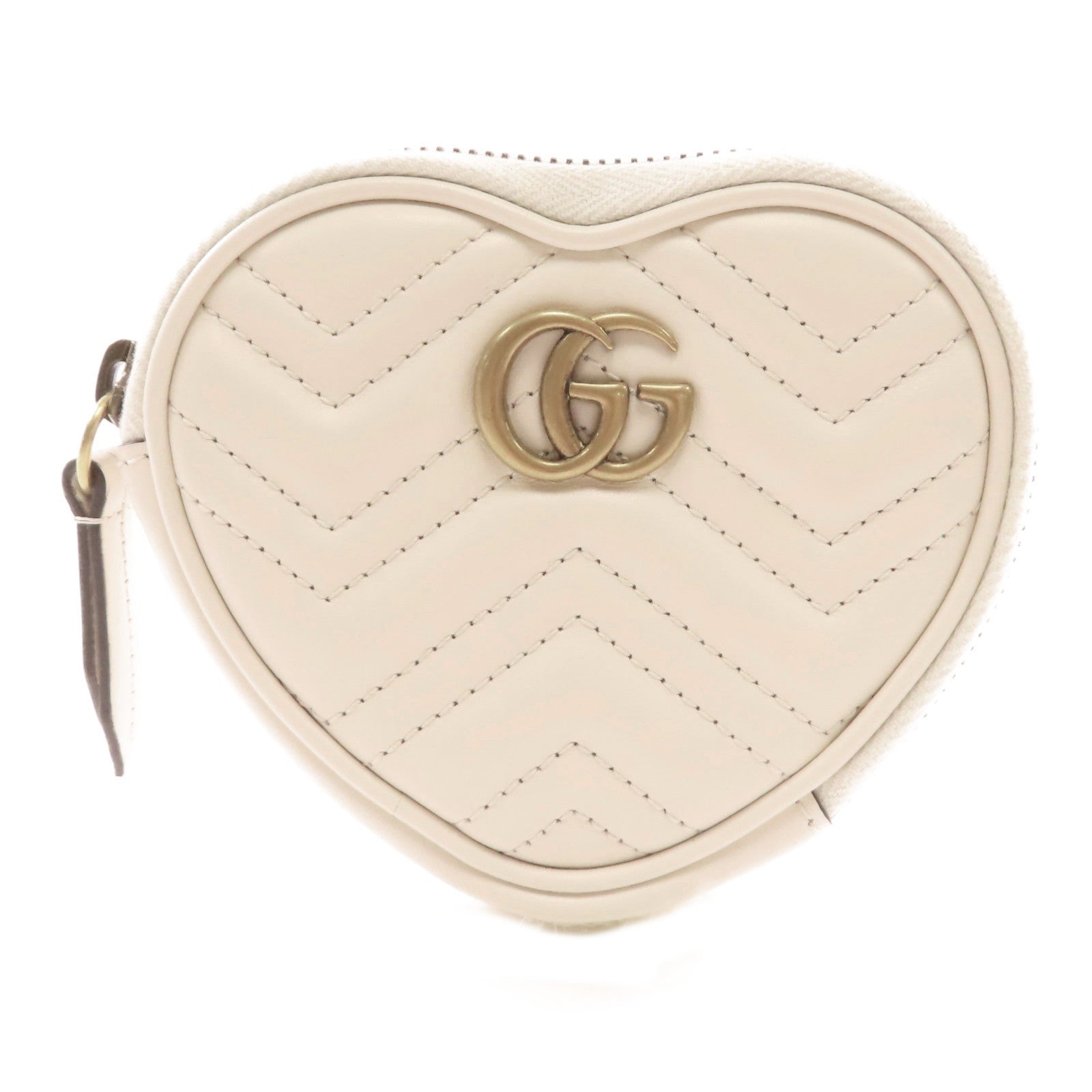 GUCCI 牛皮皮革Key Case金扣鎖匙包白色