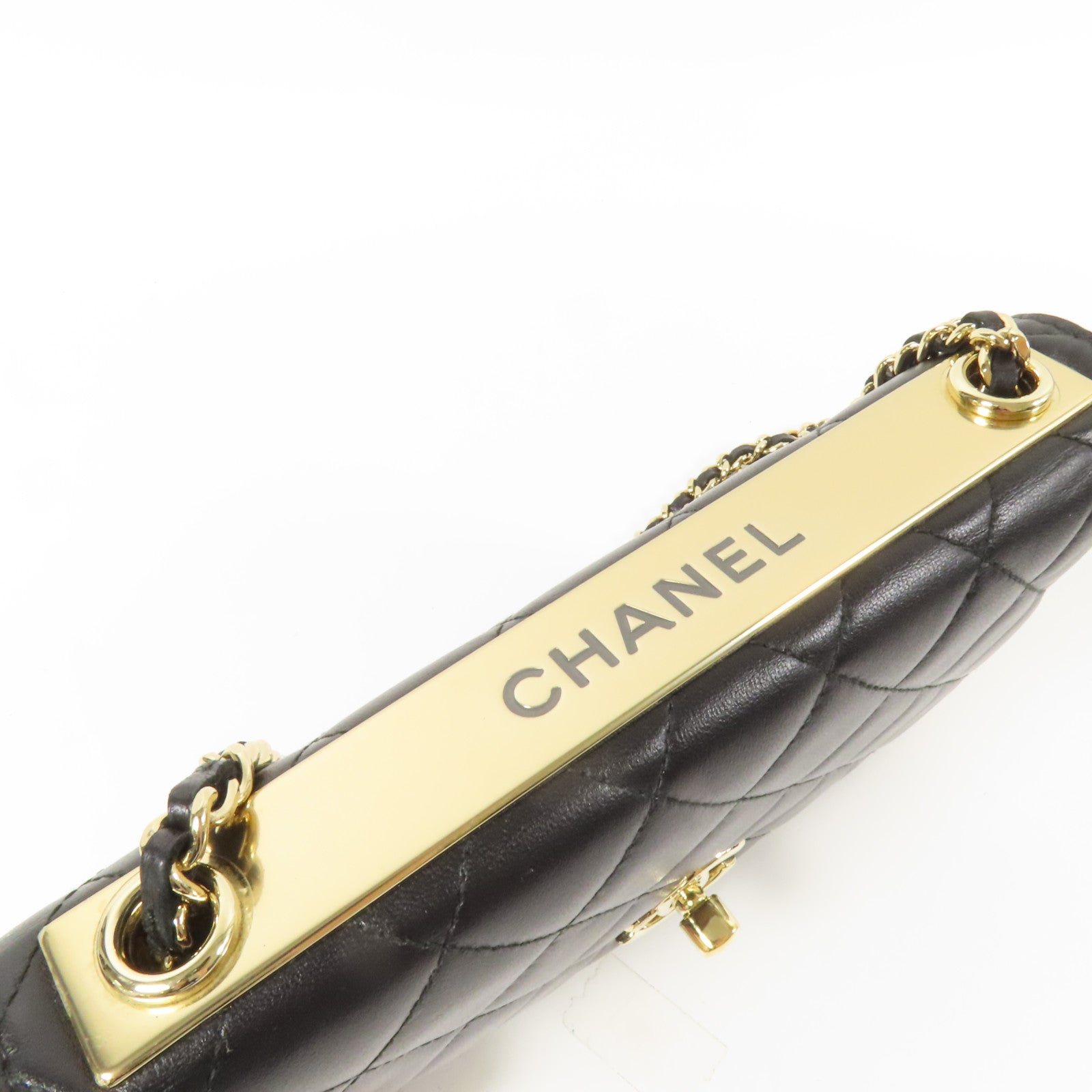 CHANEL 羊皮皮革Trandy CC WOC金扣鏈帶肩背袋