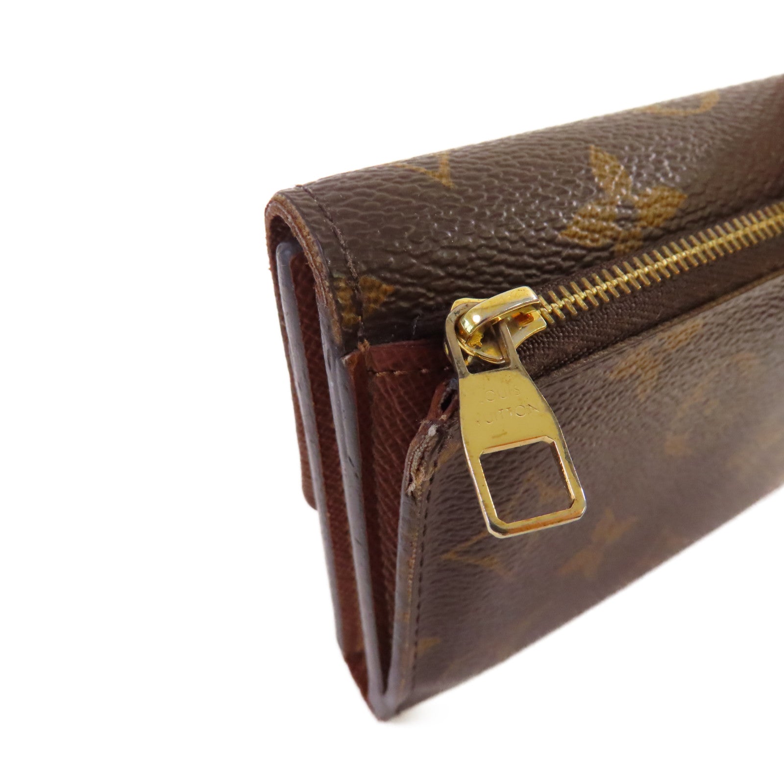 LOUIS VUITTON Monogram Short Wallet金扣短錢包啡色