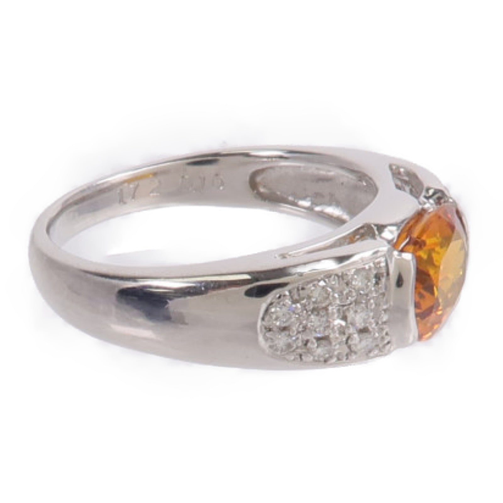 JEWELRY PT900鉑金Golden Sapphire Diamond Ring戒指