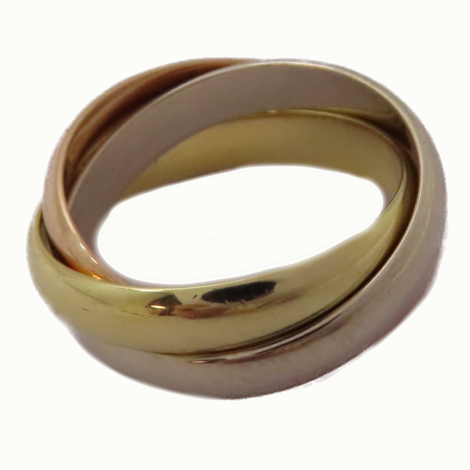 CARTIER 18K黃金/白金/玫瑰金Trinity Ring戒指US#5.25/Cartier#50