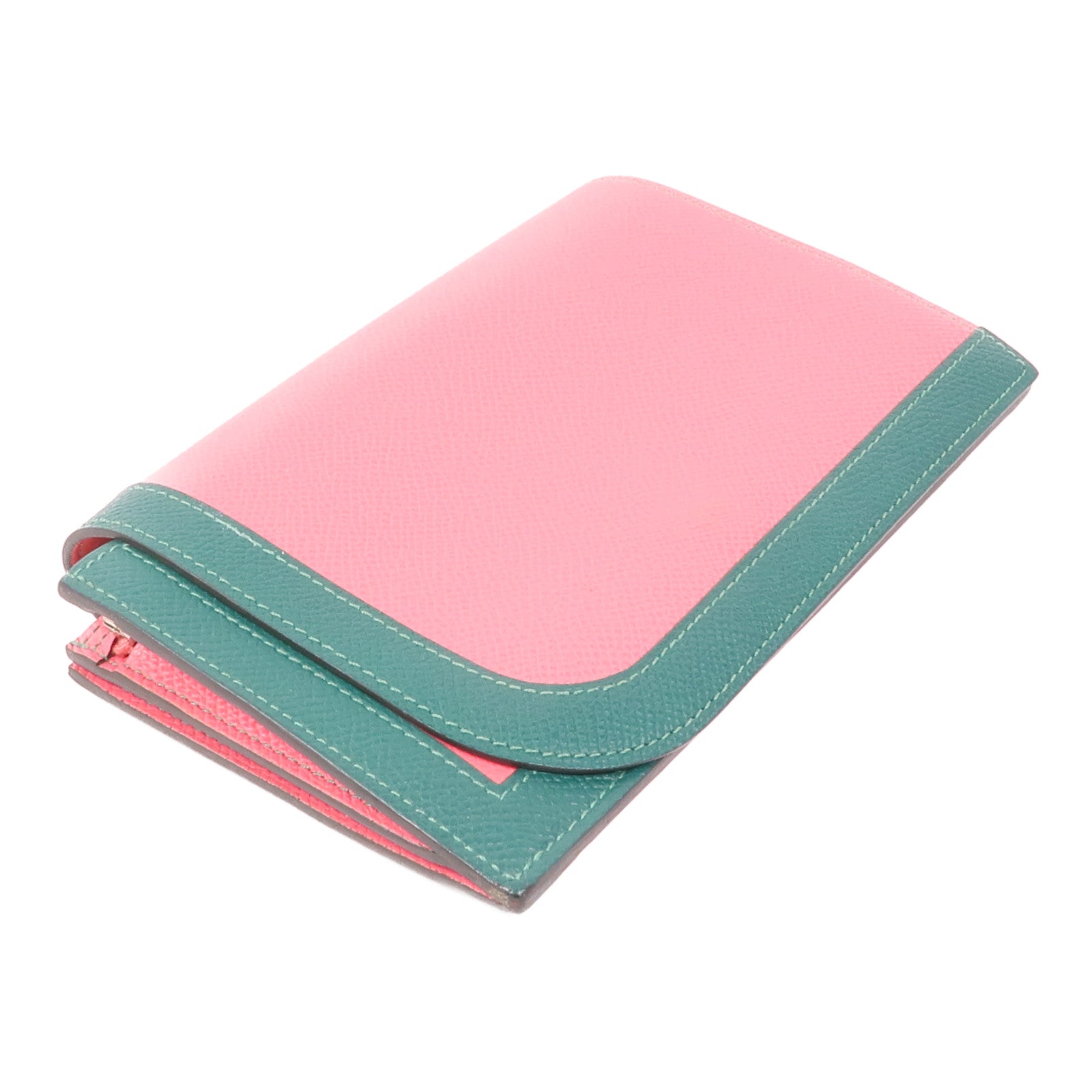 HERMES PHW Camail Long Wallet Veau Epsom Leather Rose Azalee