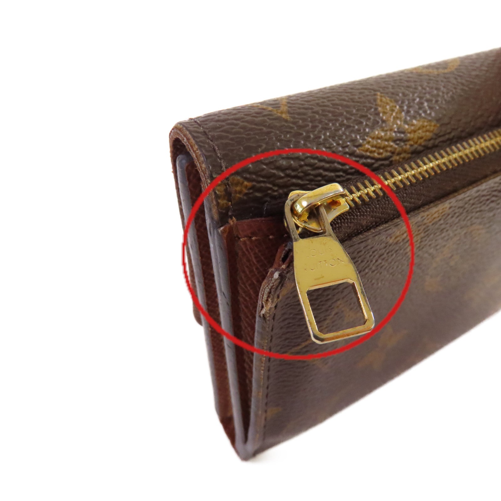 LOUIS VUITTON Monogram Short Wallet金扣短錢包啡色