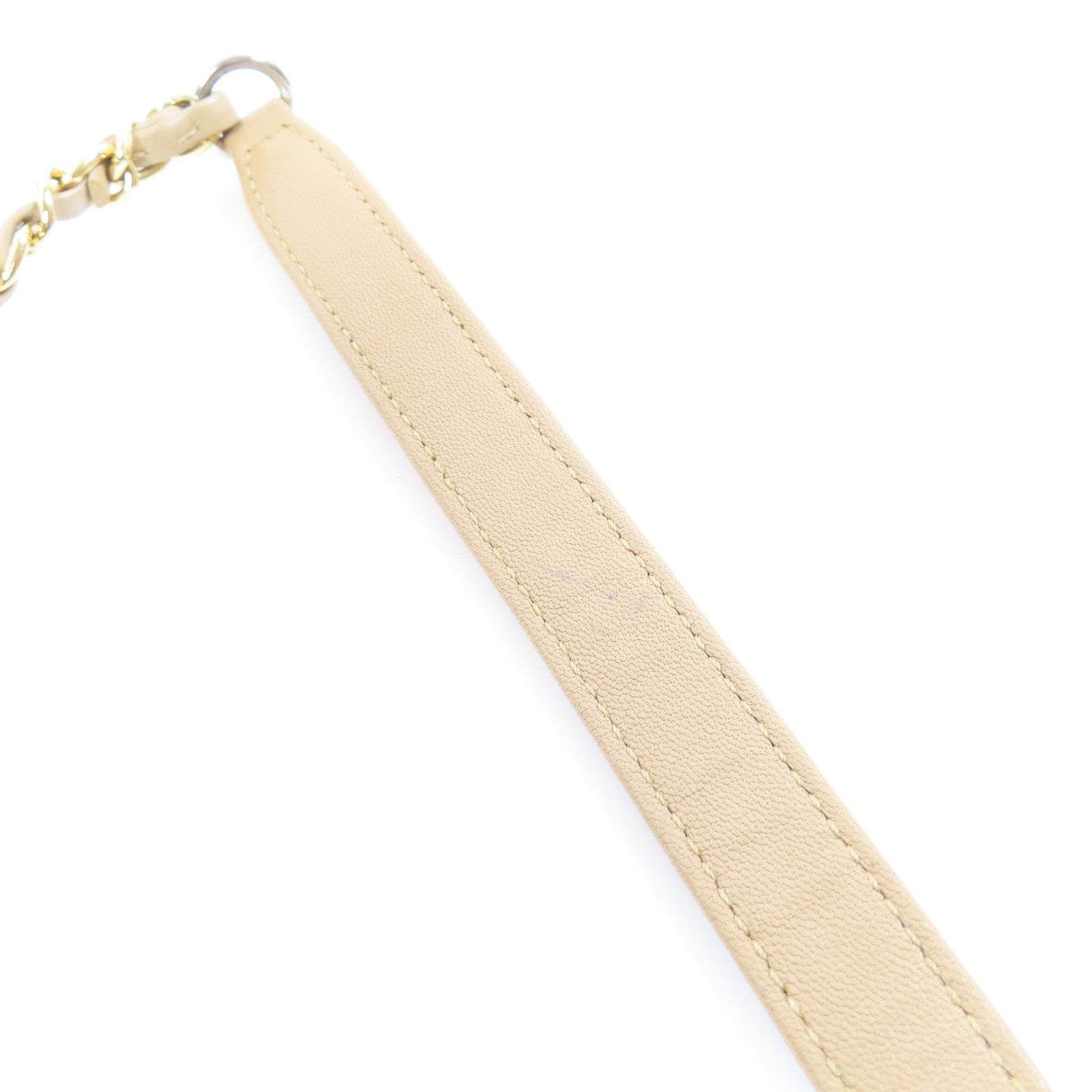 CHANEL **【激減優惠】菱格牛皮皮革Chain Shoulder Bag金扣鏈帶肩背袋米色