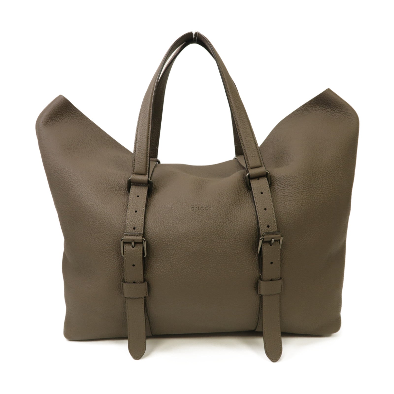 GUCCI 牛皮皮革Shoulder Tote肩背袋灰色