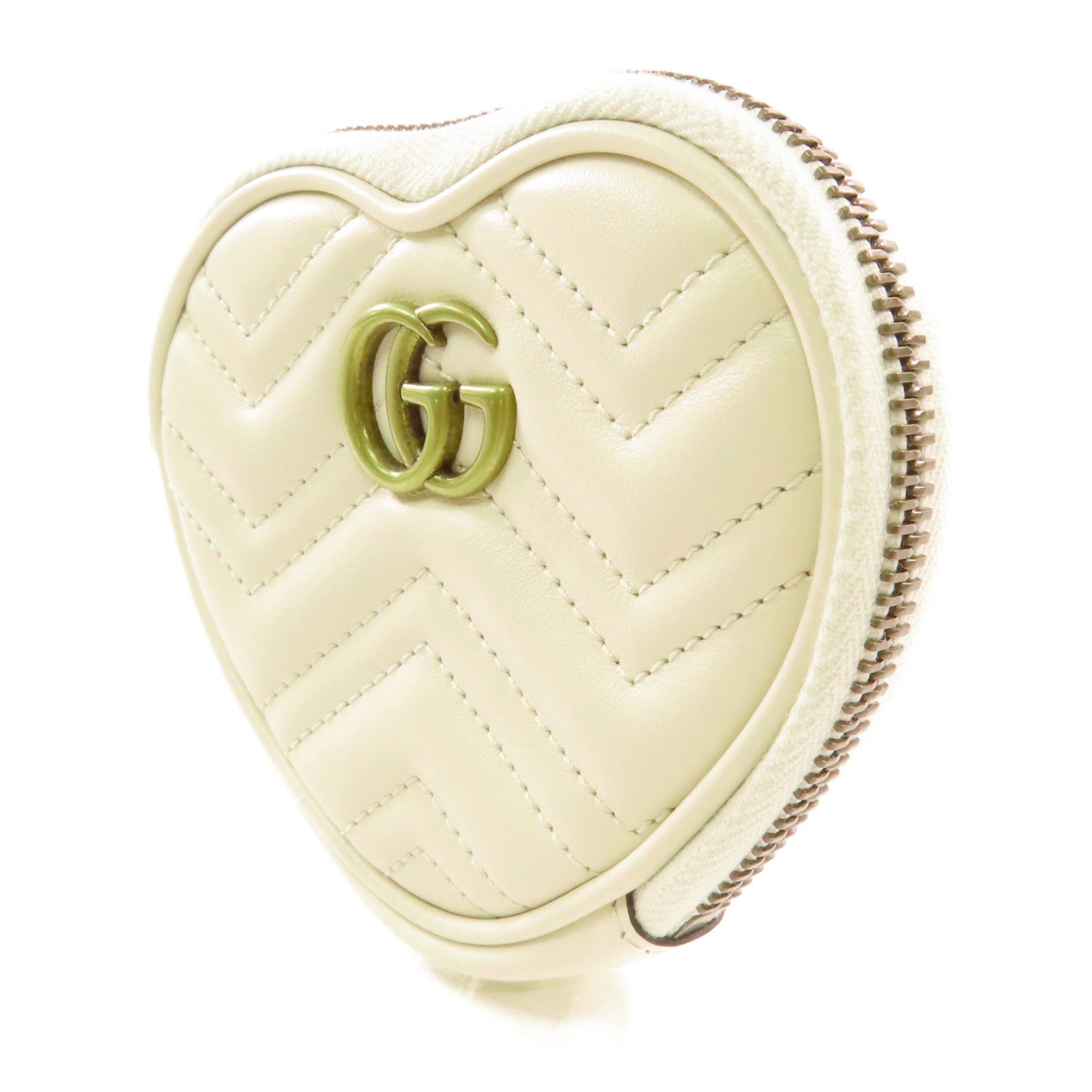 GUCCI 牛皮皮革Key Case金扣鎖匙包白色