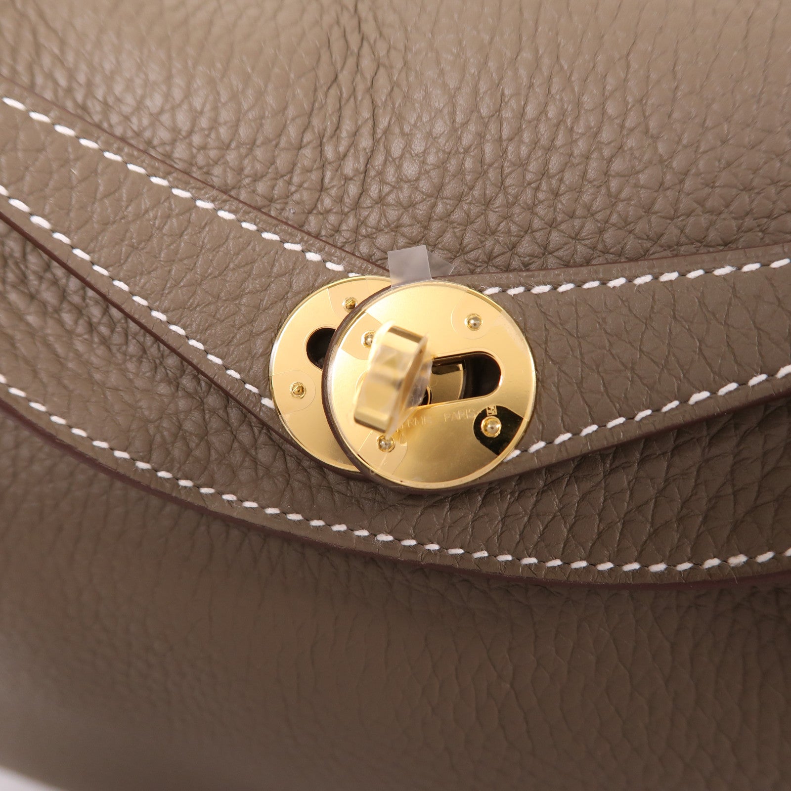 HERMES Clemence皮革Lindy 26金扣手挽肩背兩用袋