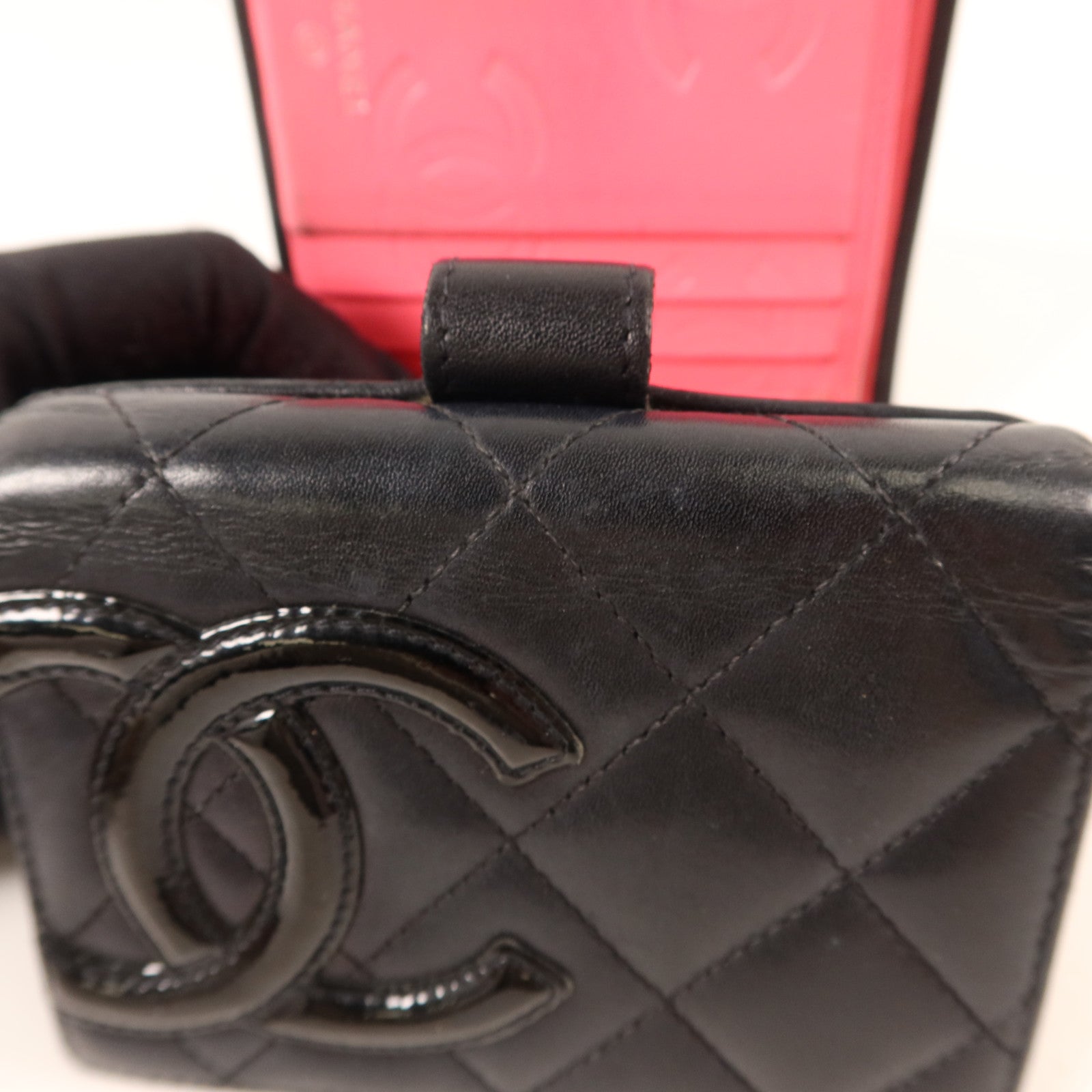 CHANEL 牛皮皮革Cambon Bifold Wallet銀扣錢包