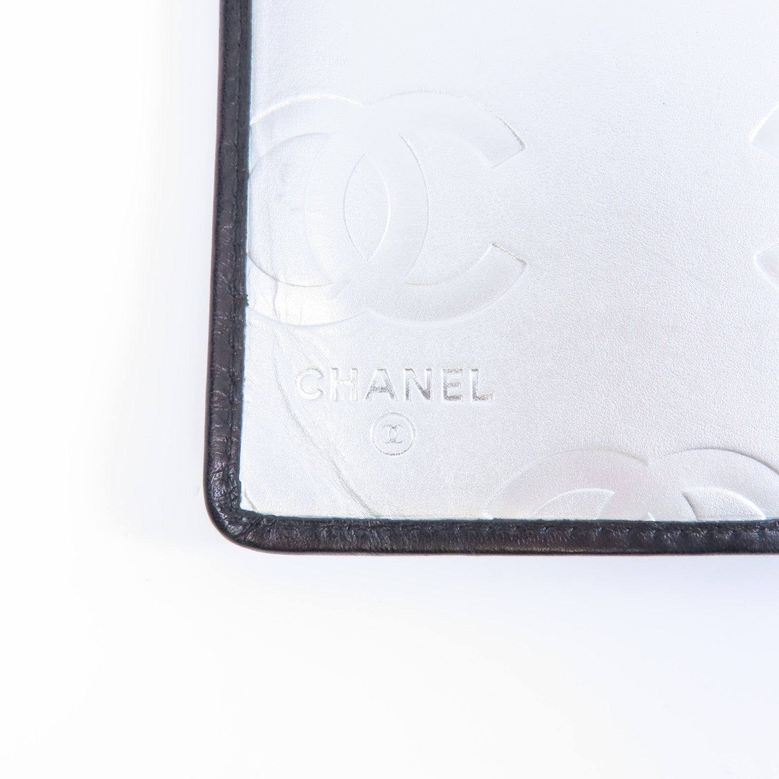 CHANEL 菱格牛皮皮革Cambon Long Wallet銀扣長錢包黑色/銀色