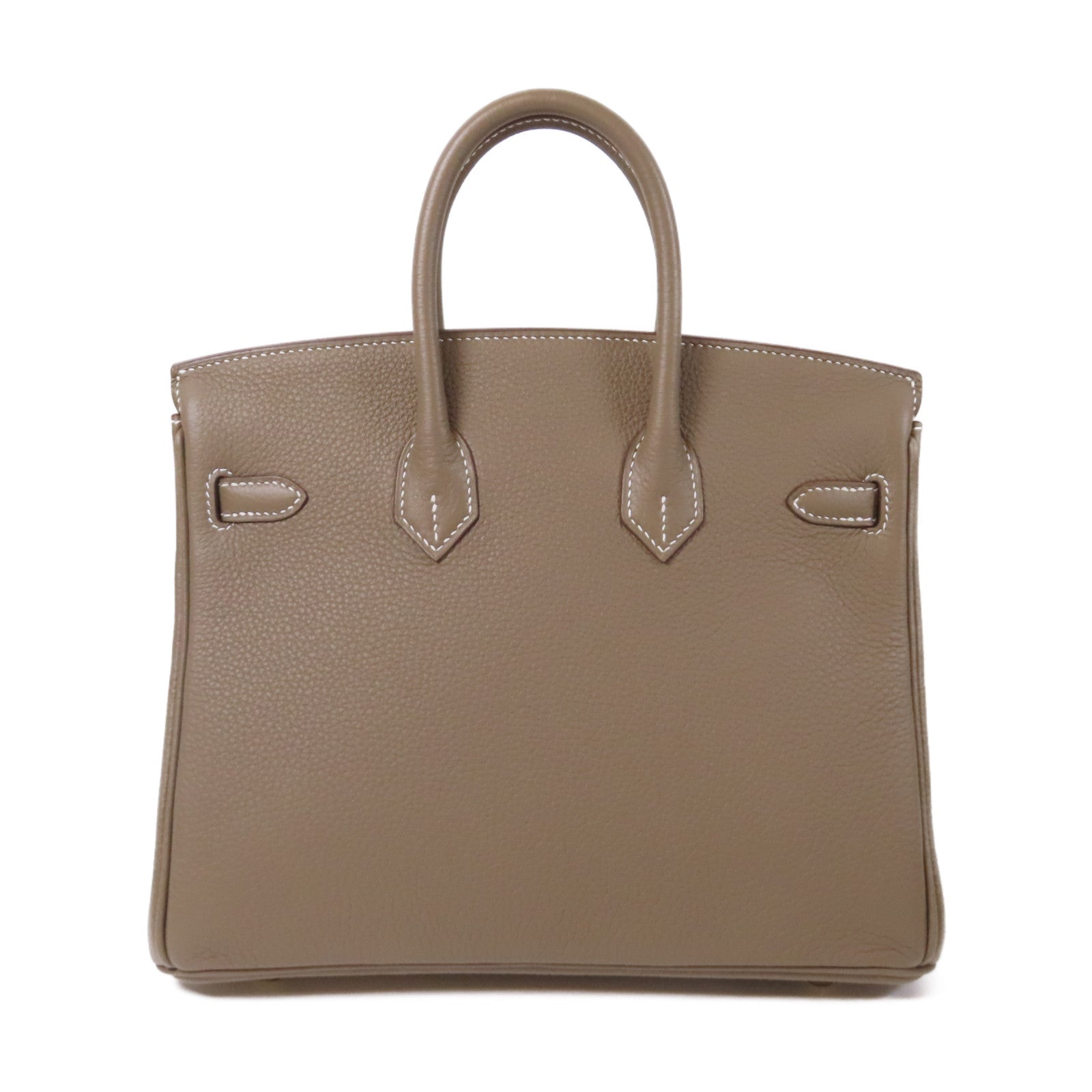 HERMES Togo皮革Birkin 25金扣手挽袋灰色