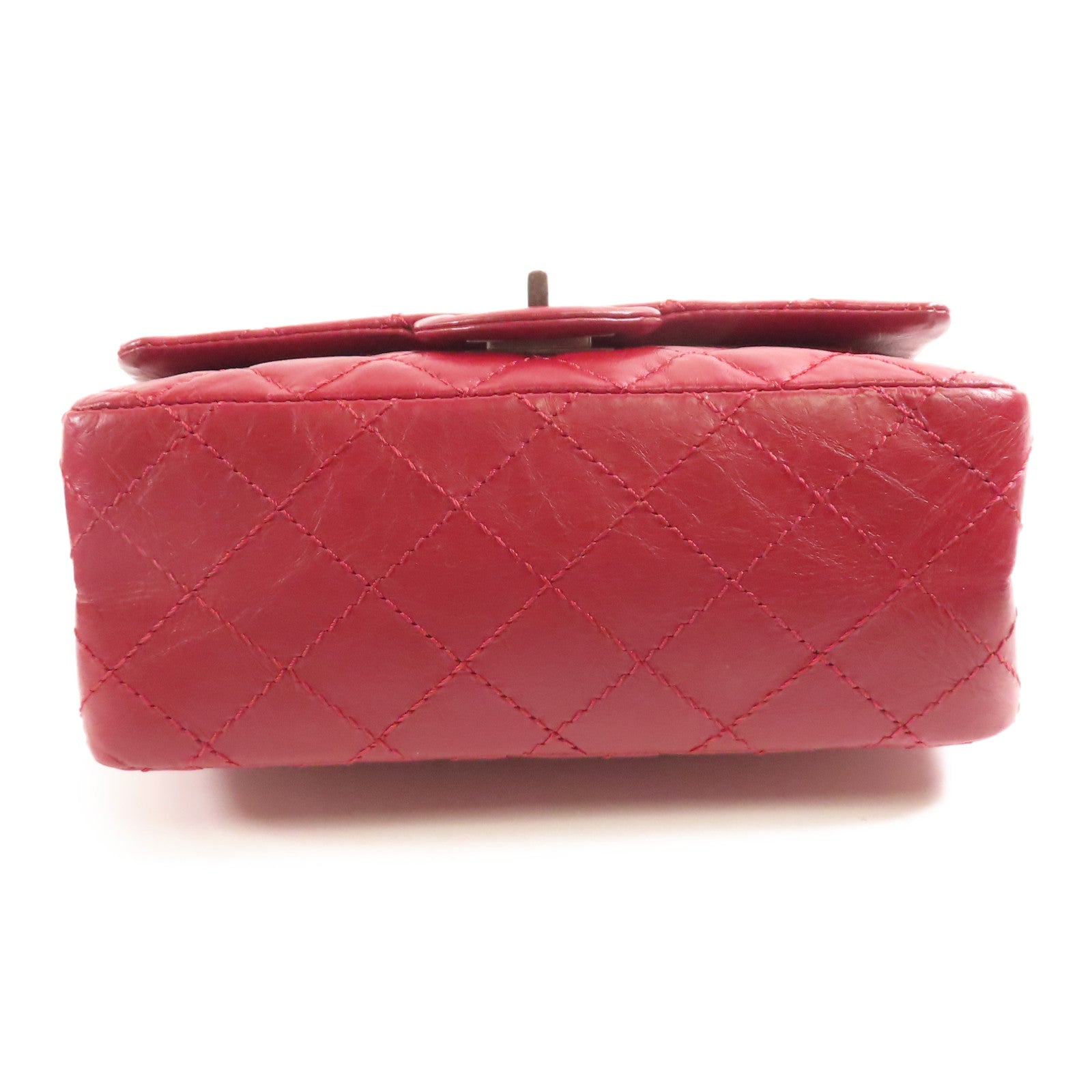 CHANEL CC 2.55 Mini Chain Shoulder Bag AS0874 Calfskin Leather Red