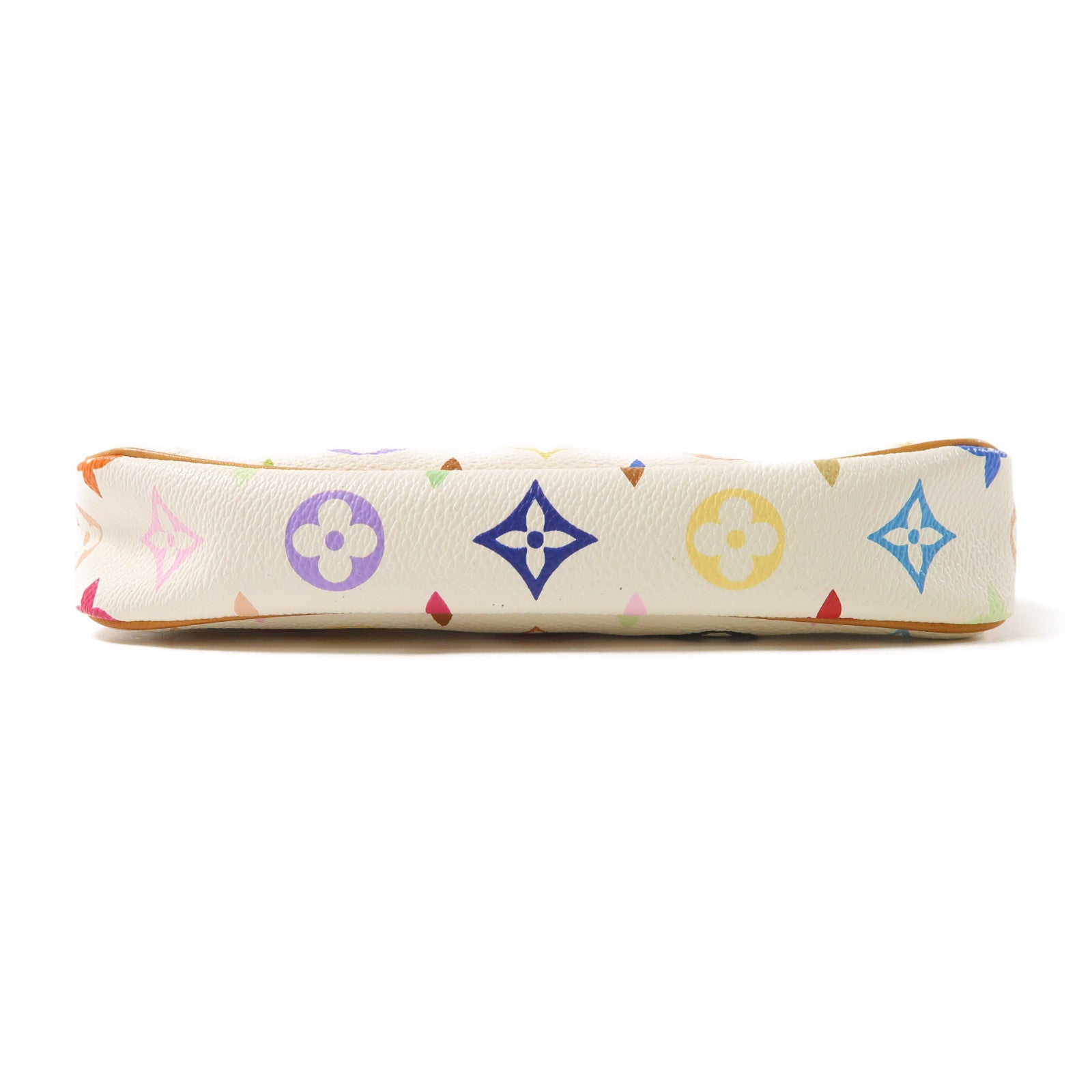 LOUIS VUITTON Monogram Multicolore Pochette Accessories金扣手挽袋白色/彩色