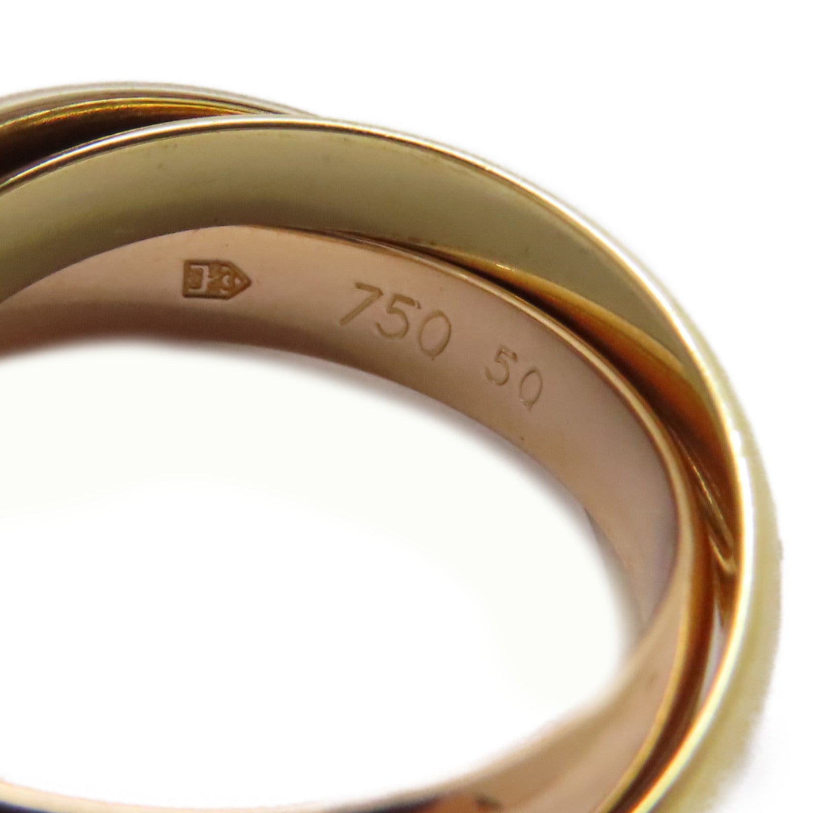 CARTIER 18K黃金/白金/玫瑰金Trinity Ring戒指US#5.25/Cartier#50