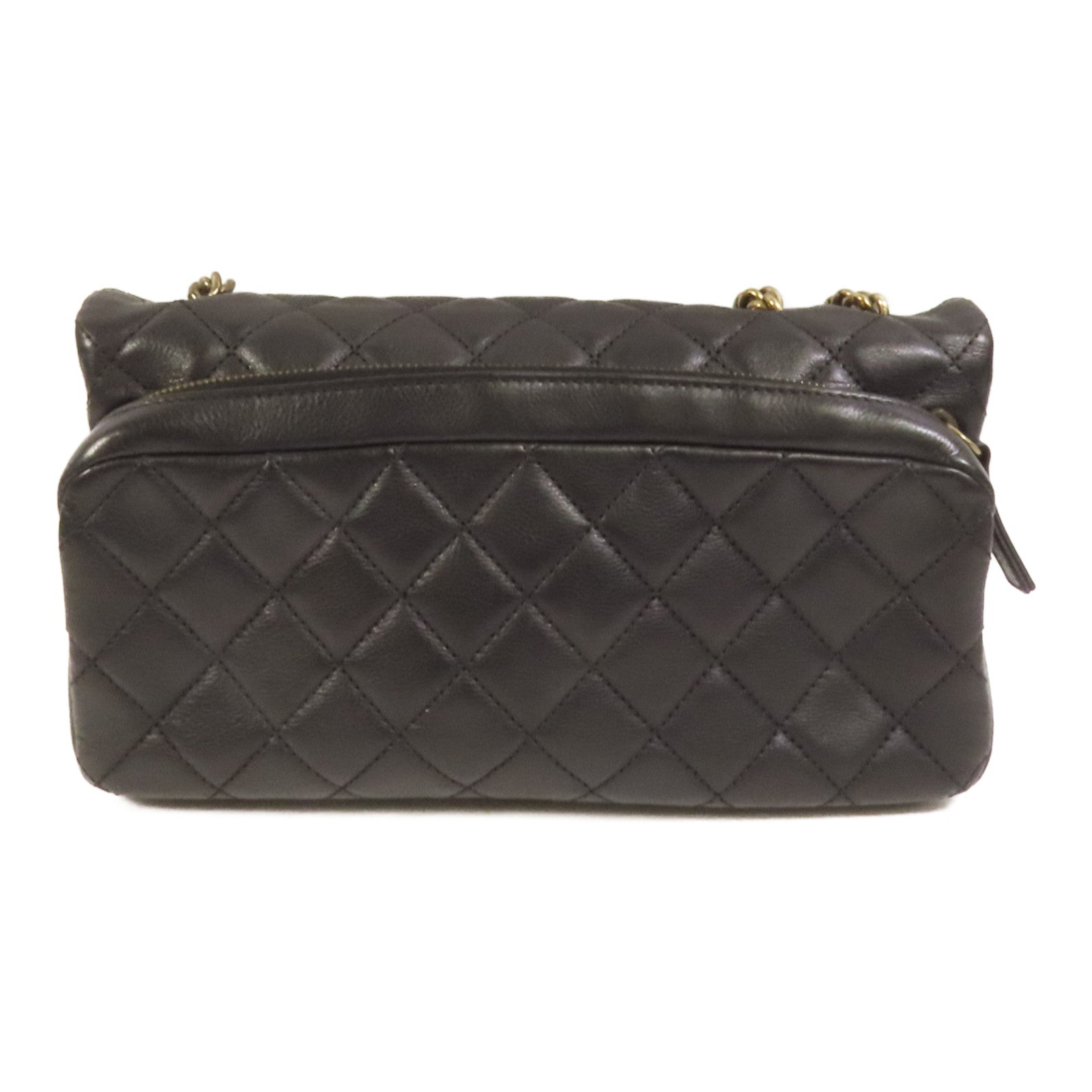 CHANEL 牛皮皮革Chain Shoulder金扣鏈帶肩背袋