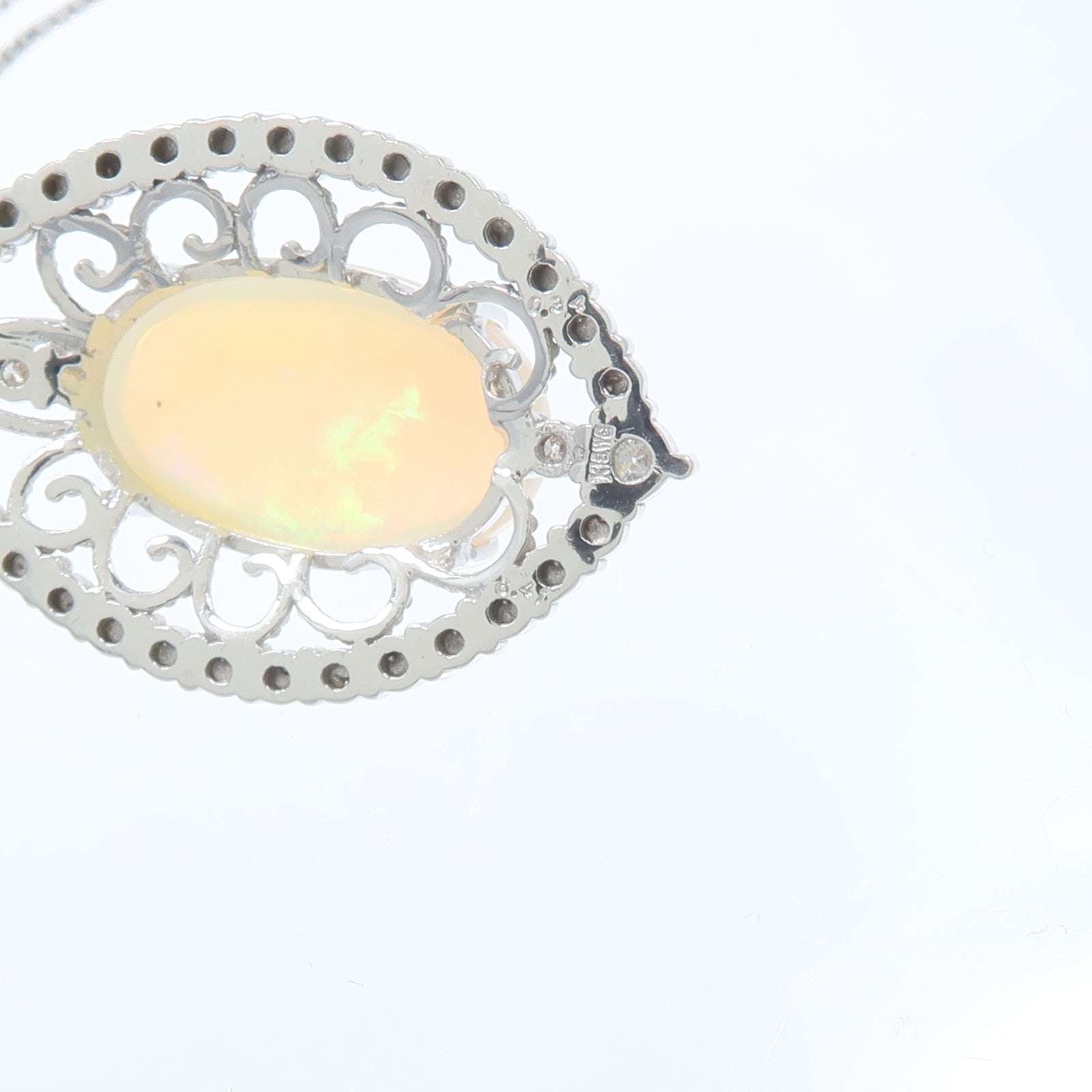 JEWELRY 【激減優惠】18K白金Opal Diamond Necklace蛋白石/鑽石項鍊