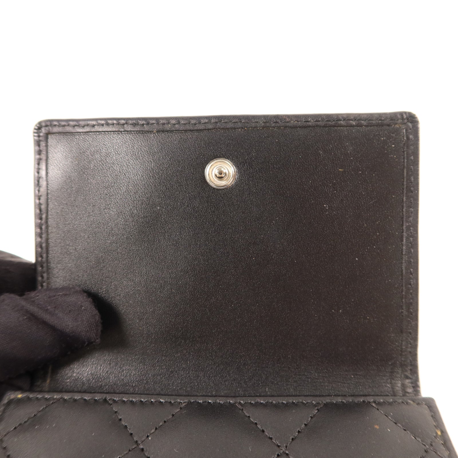 CHANEL 牛皮皮革Cambon Bifold Wallet銀扣錢包