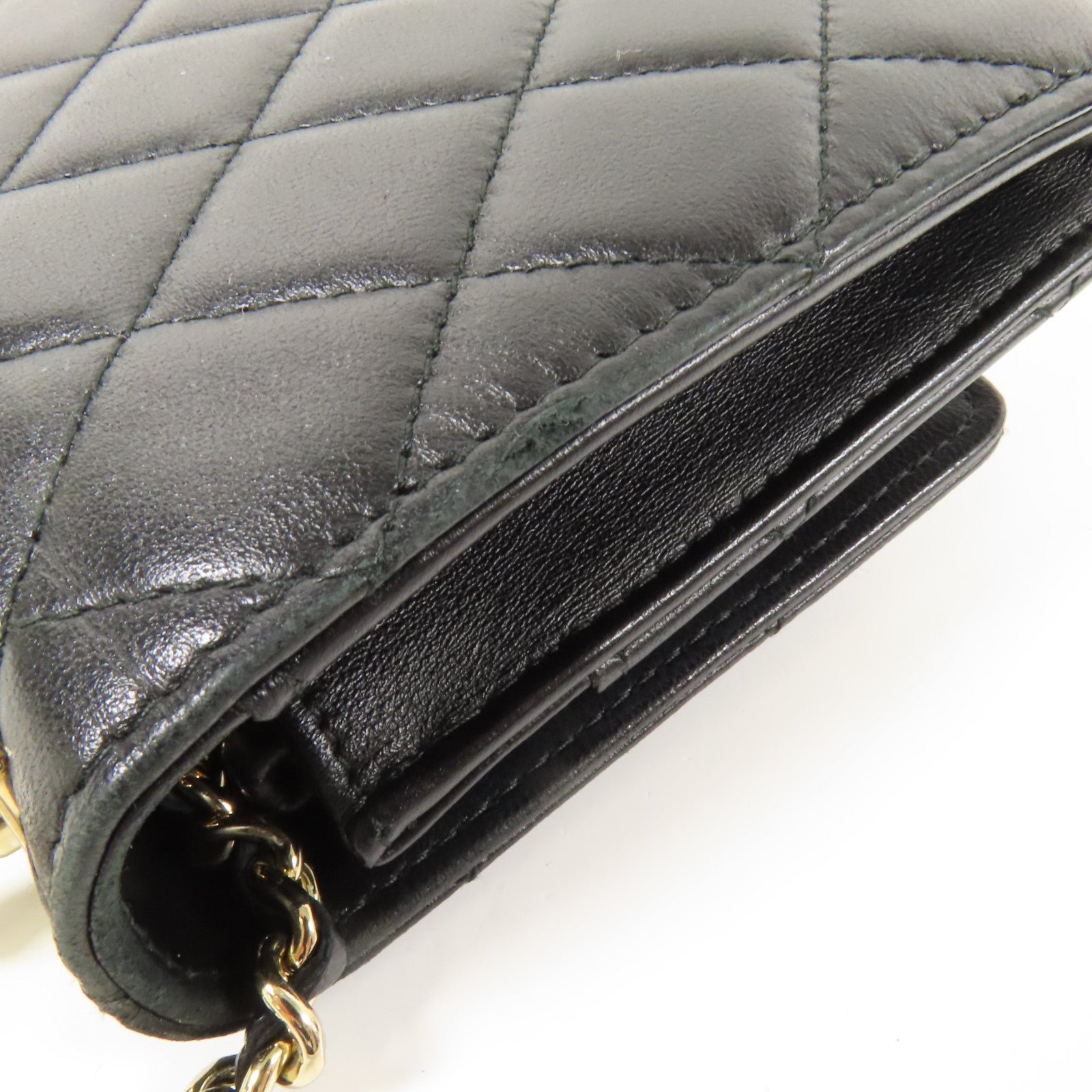CHANEL 羊皮皮革Trandy CC WOC金扣鏈帶肩背袋