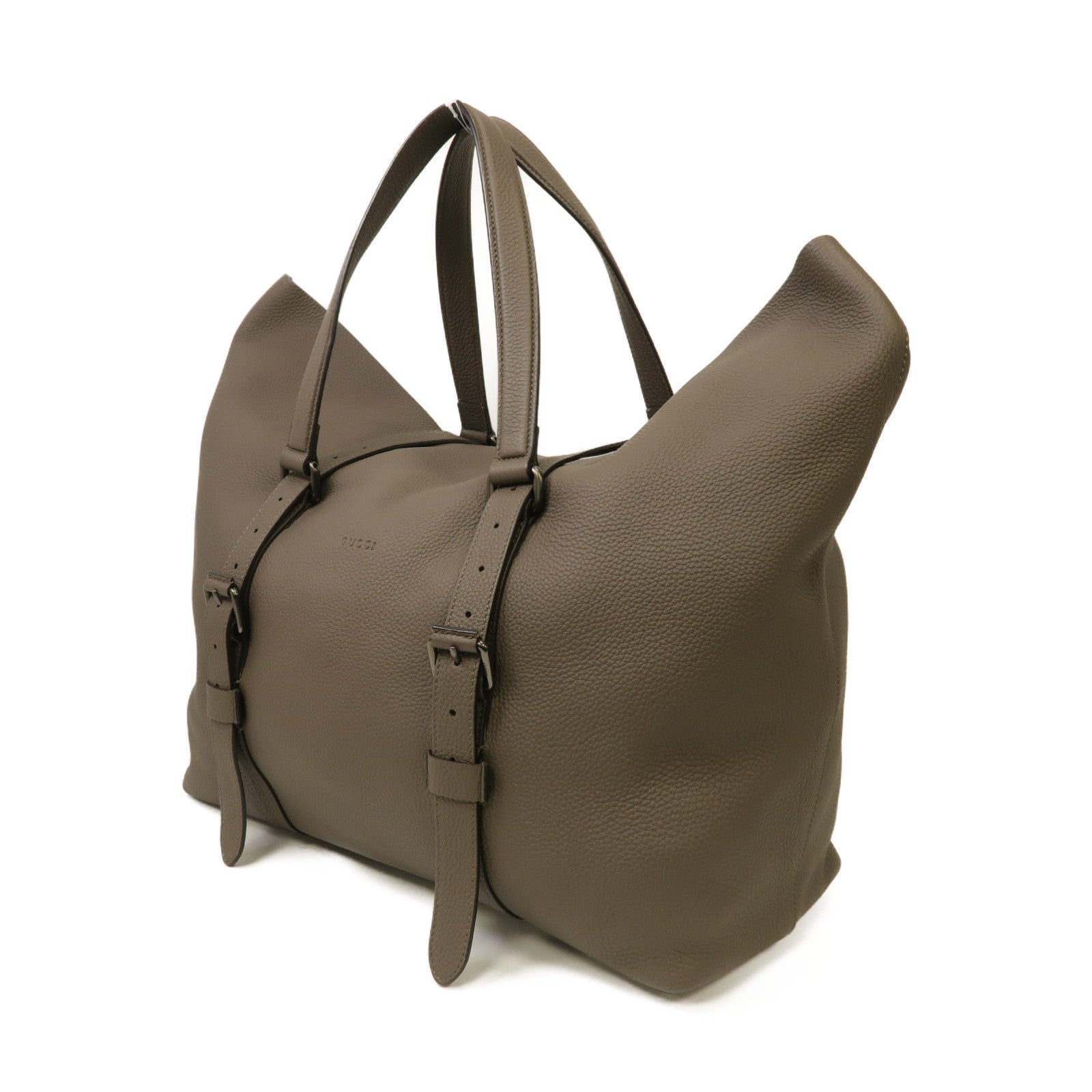 GUCCI 牛皮皮革Shoulder Tote肩背袋灰色