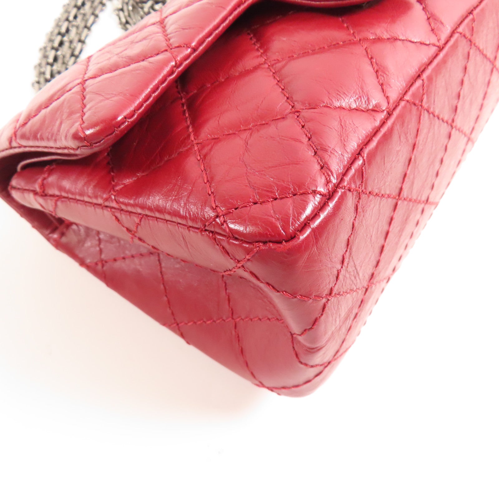 CHANEL CC 2.55 Mini Chain Shoulder Bag AS0874 Calfskin Leather Red