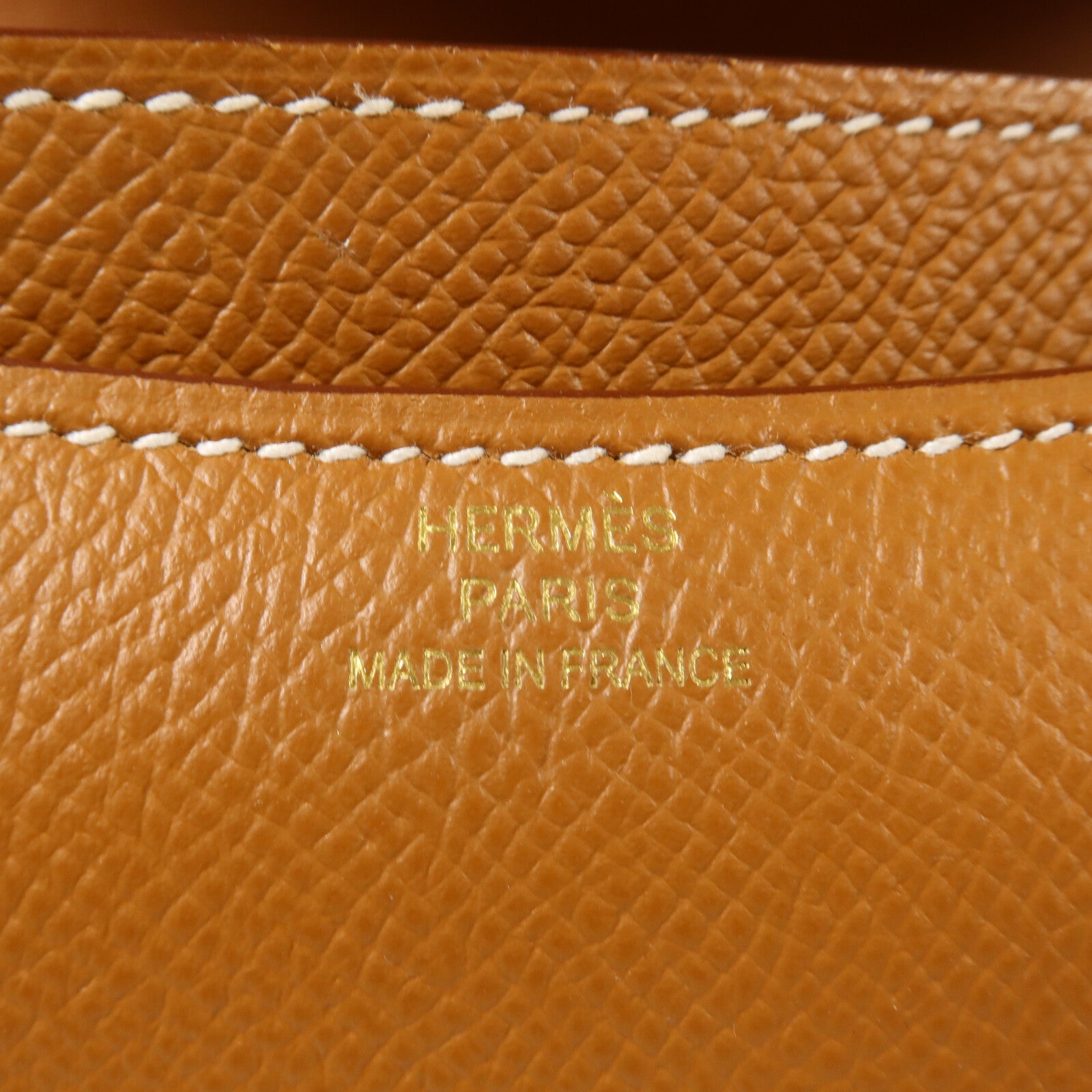 HERMES Epsom皮革Constance Mini肩背袋Gold