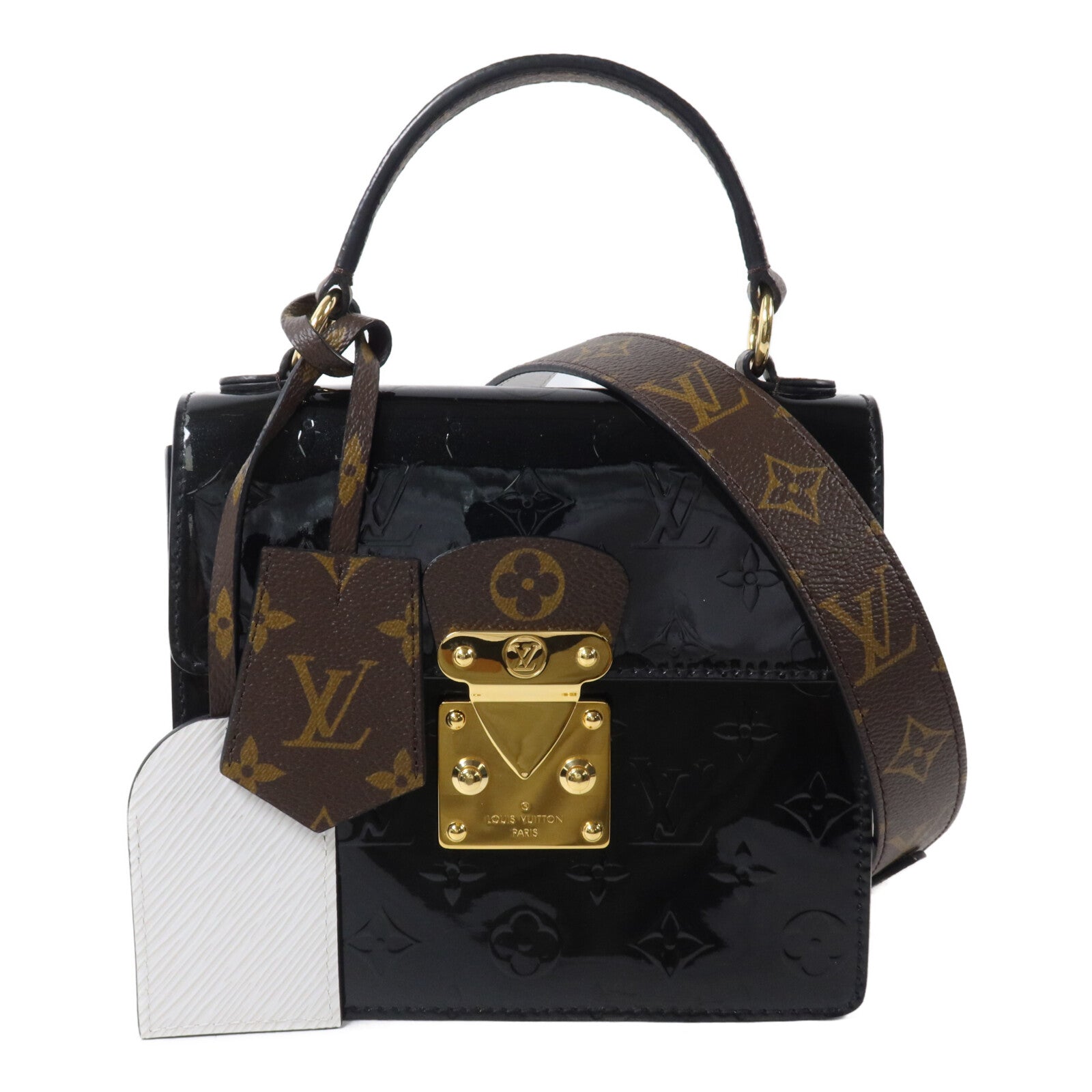 LOUIS VUITTON Monogram/Epi/Monogram Vernis Spring Street金扣手挽肩背兩用袋