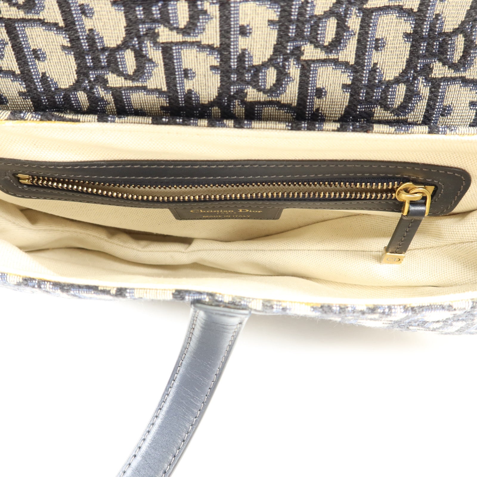 Dior 帆布Saddle金扣手挽肩背兩用袋