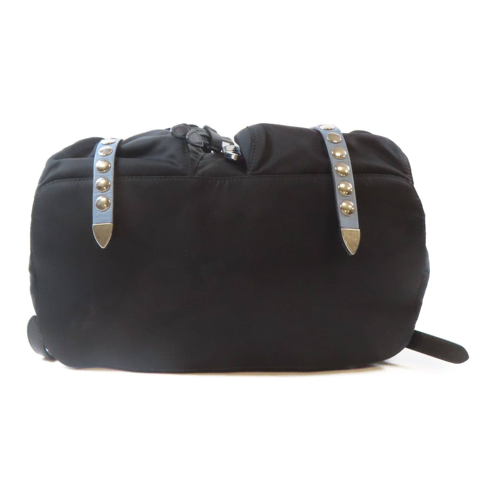 PRADA 尼龍Backpack銀扣背包黑色
