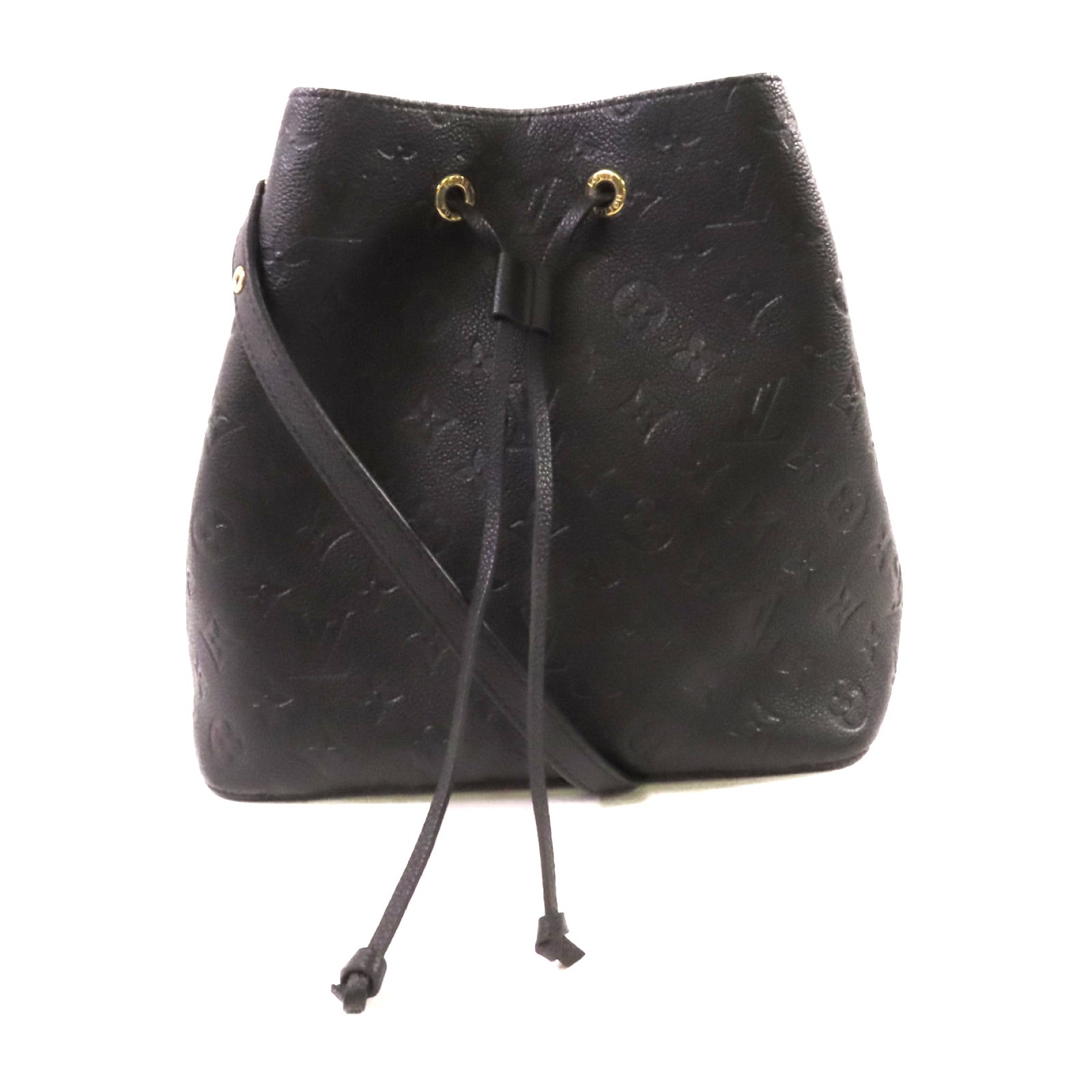 LOUIS VUITTON Monogram Empreinte Neo Noe MM Shoulder Bag金扣肩背袋黑色