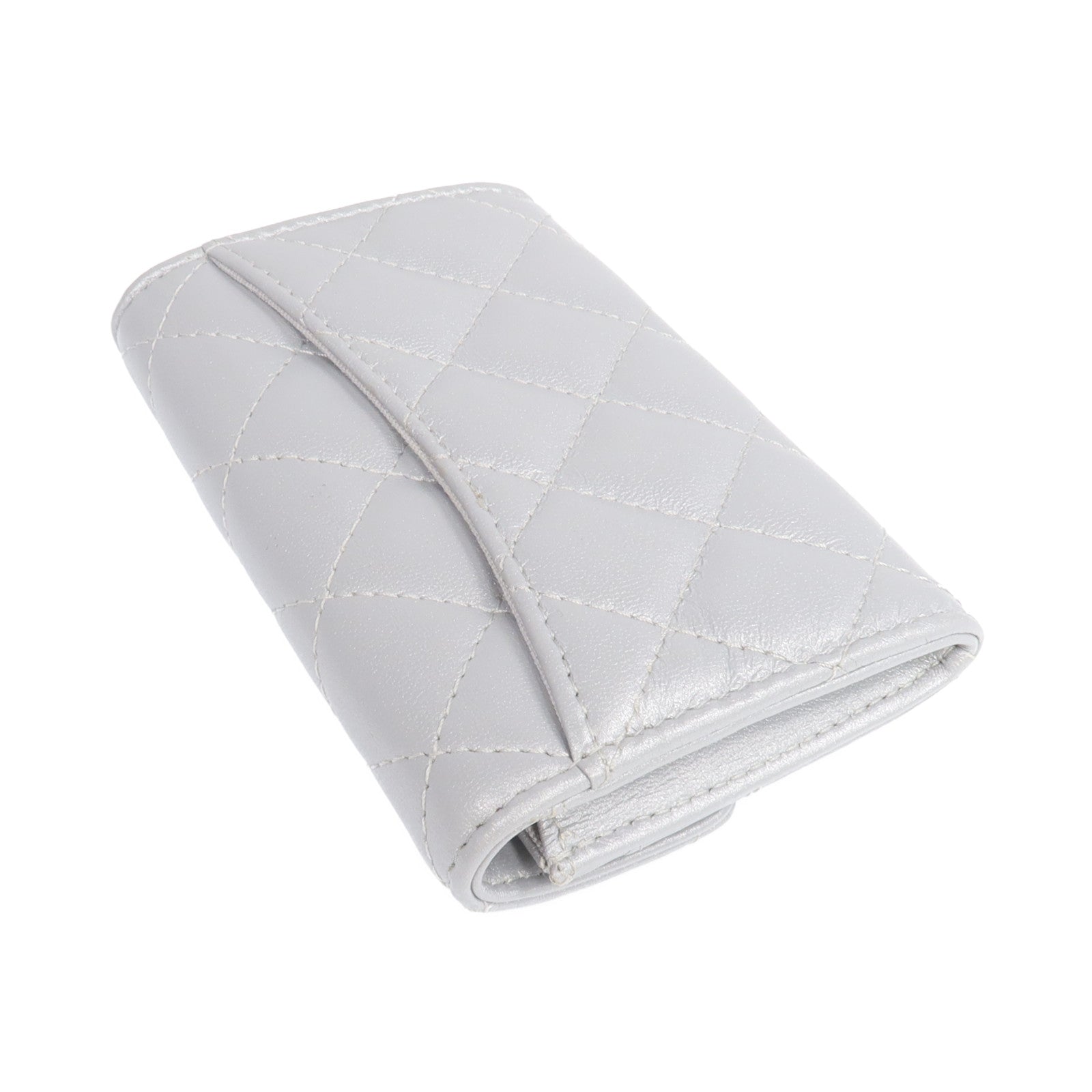 CHANEL 【激減優惠】羊皮皮革Card Case銀扣卡片套