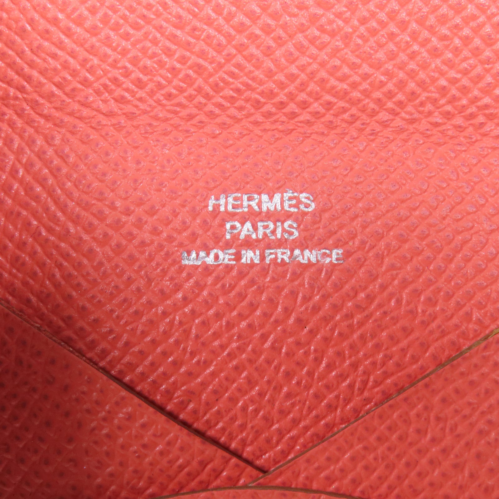 HERMES Epsom皮革Calvi銀扣卡片套