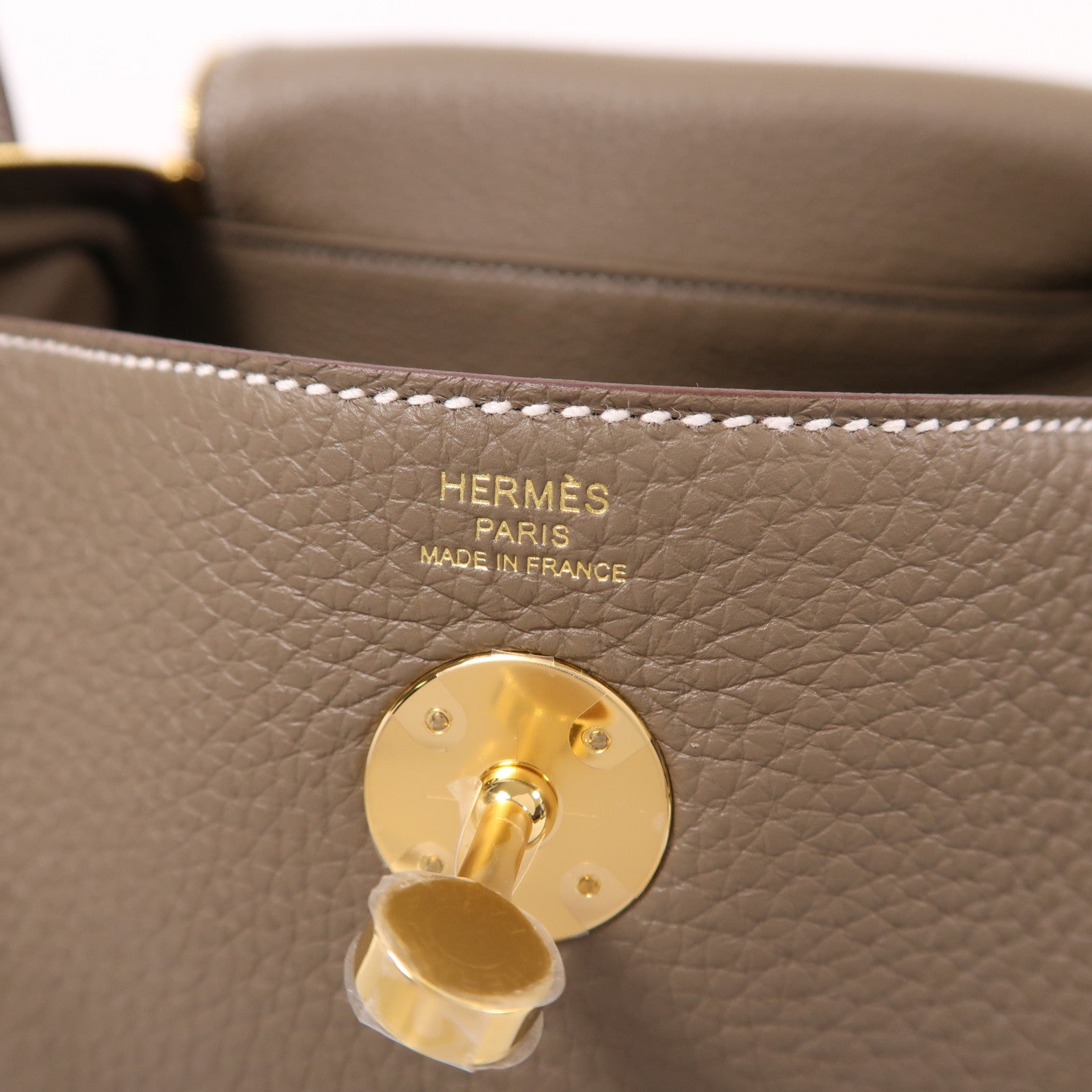 HERMES Clemence皮革Lindy 26金扣手挽肩背兩用袋