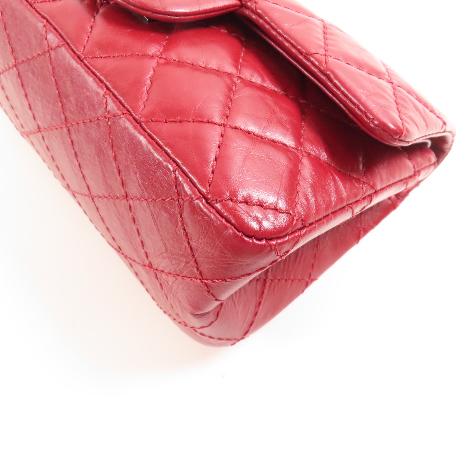 CHANEL CC 2.55 Mini Chain Shoulder Bag AS0874 Calfskin Leather Red