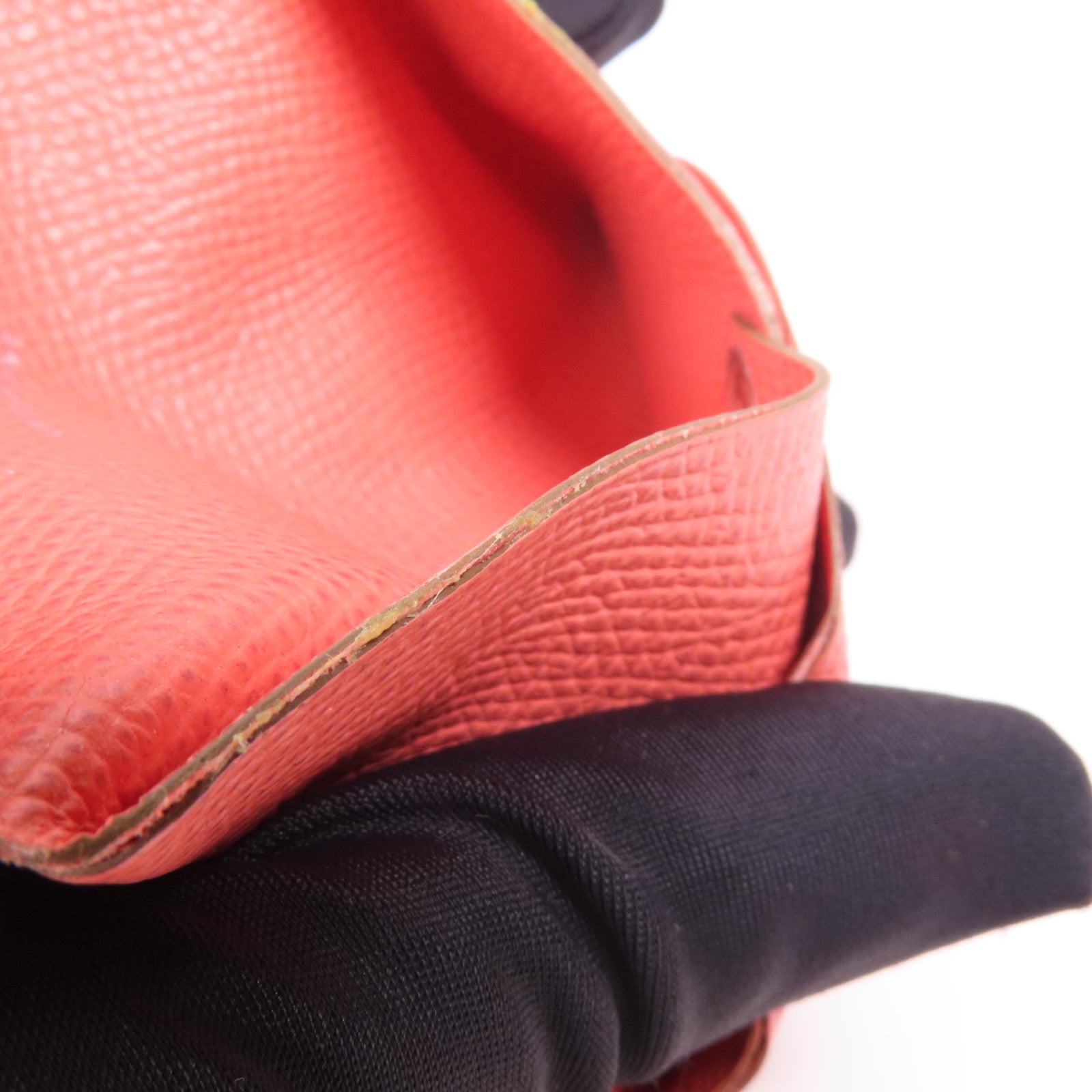 HERMES Epsom皮革Calvi銀扣卡片套