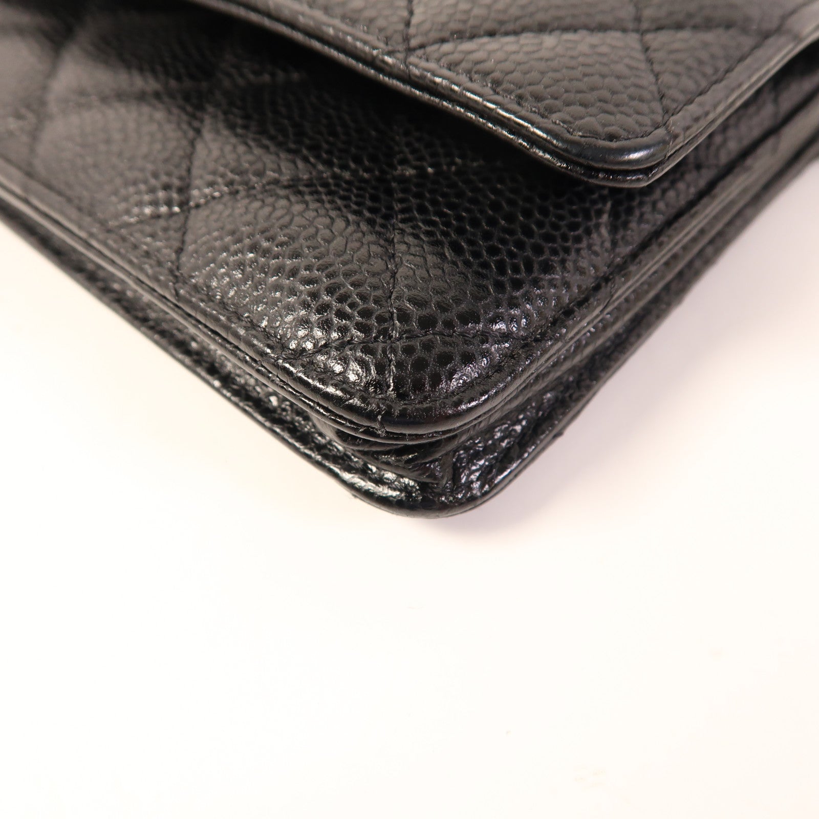 CHANEL 牛皮皮革WOC Wallet On Chain銀扣鏈帶肩背袋