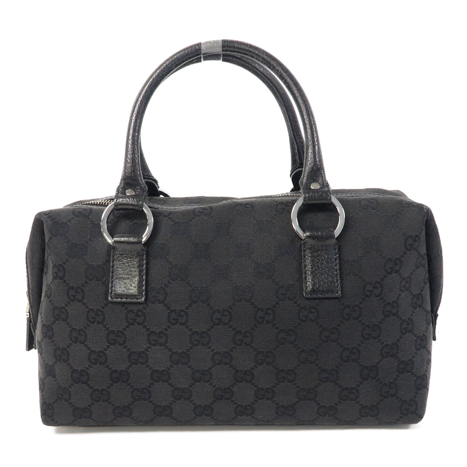 GUCCI 帆布Hand Bag銀扣手挽袋黑色