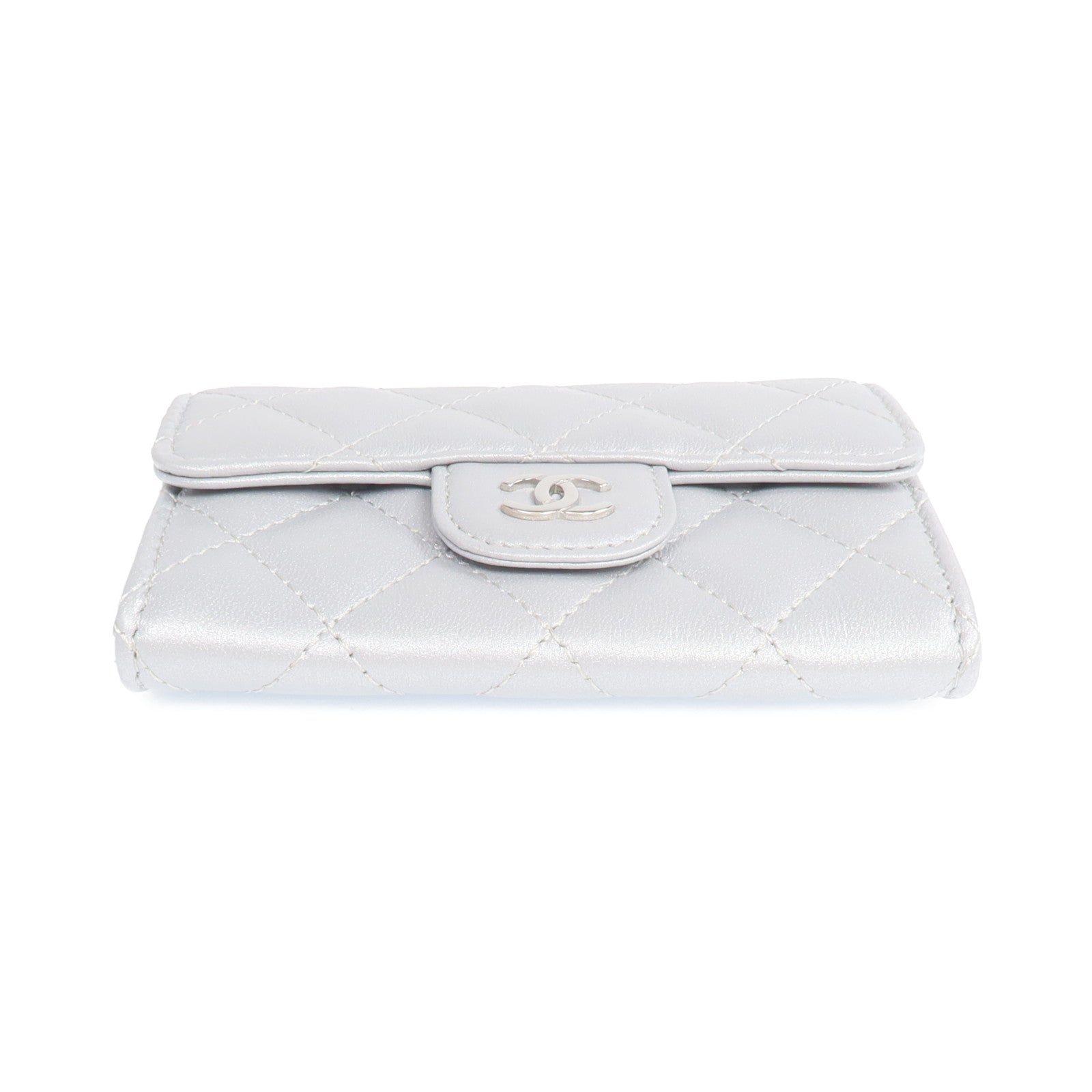 CHANEL 【激減優惠】羊皮皮革Card Case銀扣卡片套