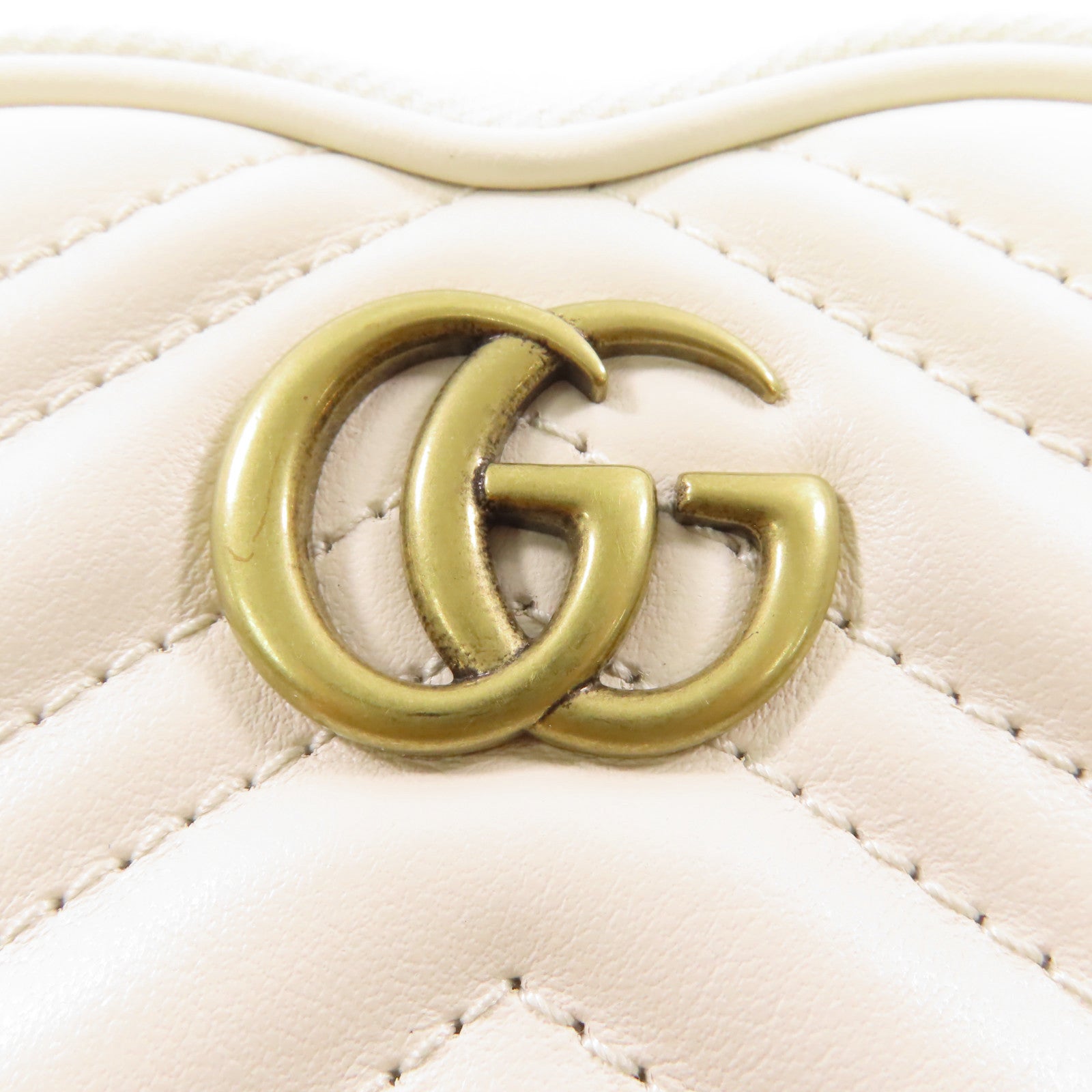 GUCCI 牛皮皮革Key Case金扣鎖匙包白色