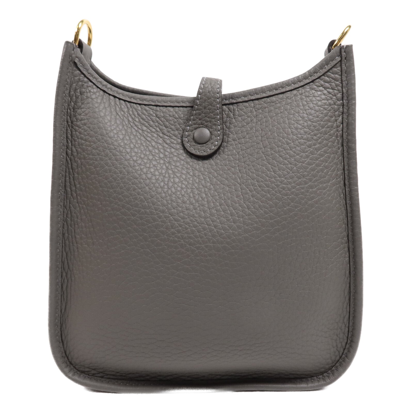 HERMES Clemence皮革Evelyne TPM金扣肩背袋Gris Meyer