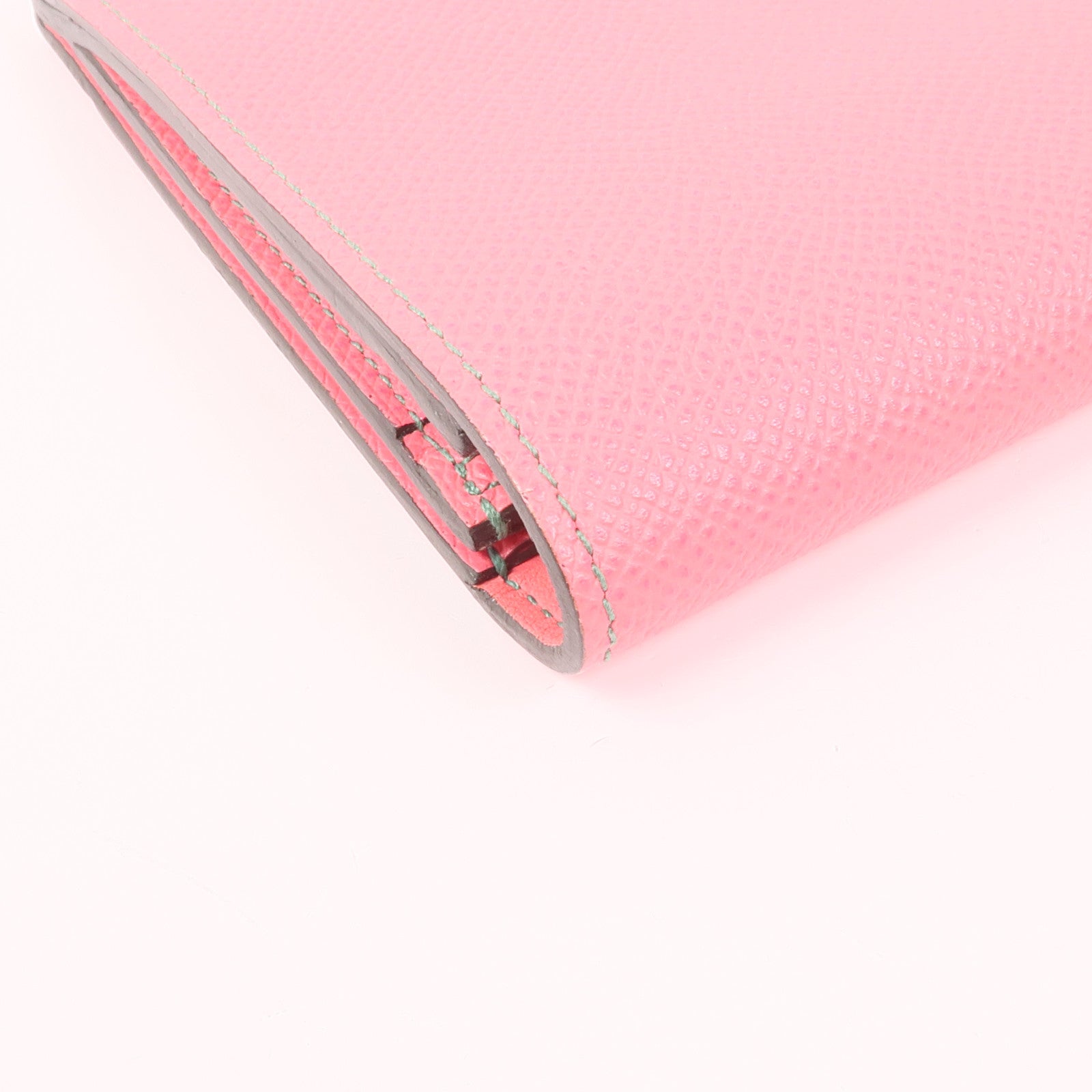 HERMES PHW Camail Long Wallet Veau Epsom Leather Rose Azalee