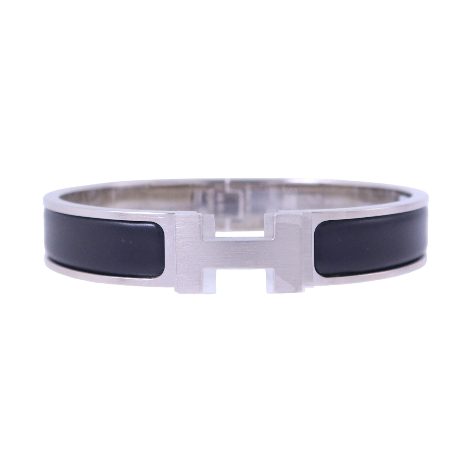 HERMES 金屬/琺瑯Clic H Bracelet銀扣手鏈