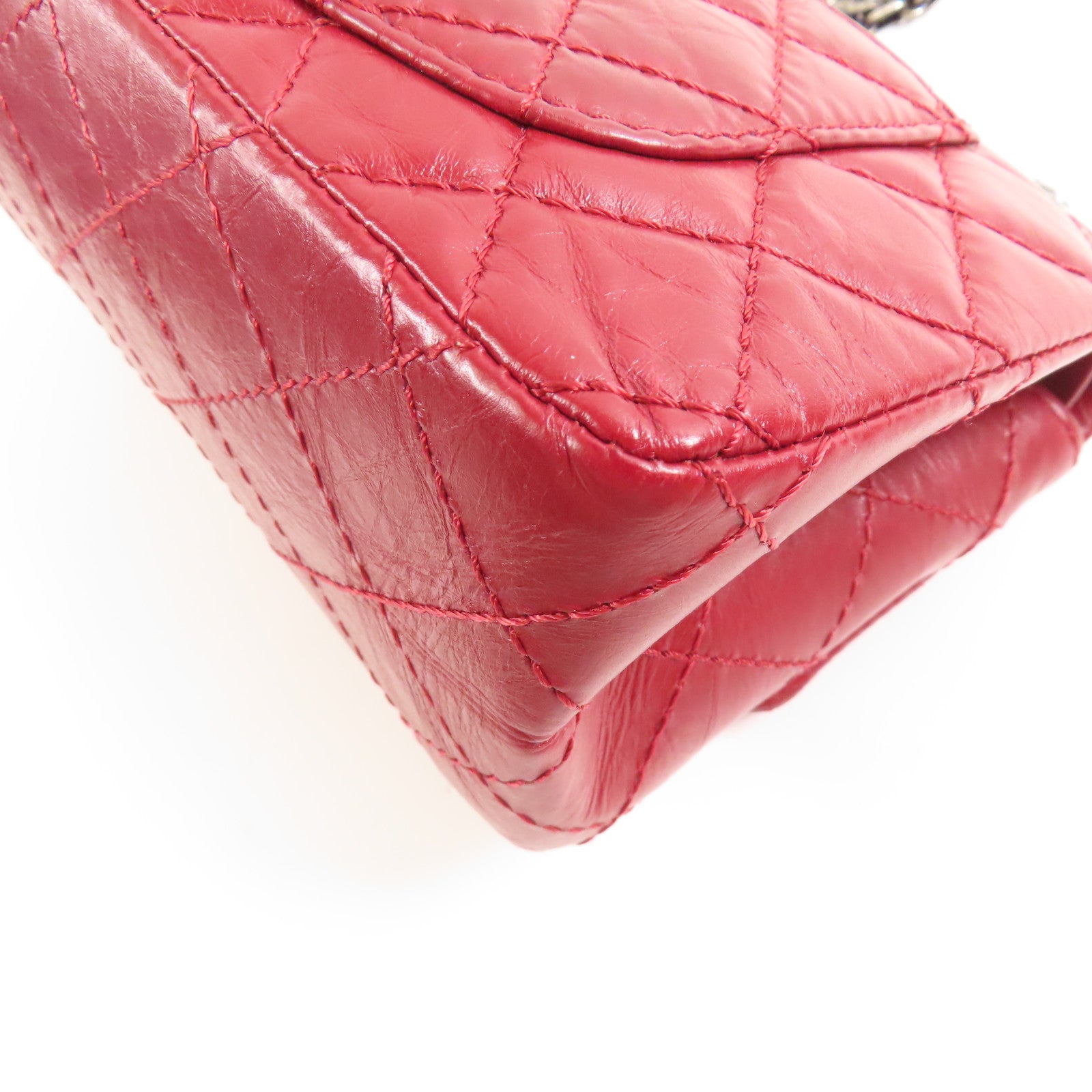 CHANEL CC 2.55 Mini Chain Shoulder Bag AS0874 Calfskin Leather Red