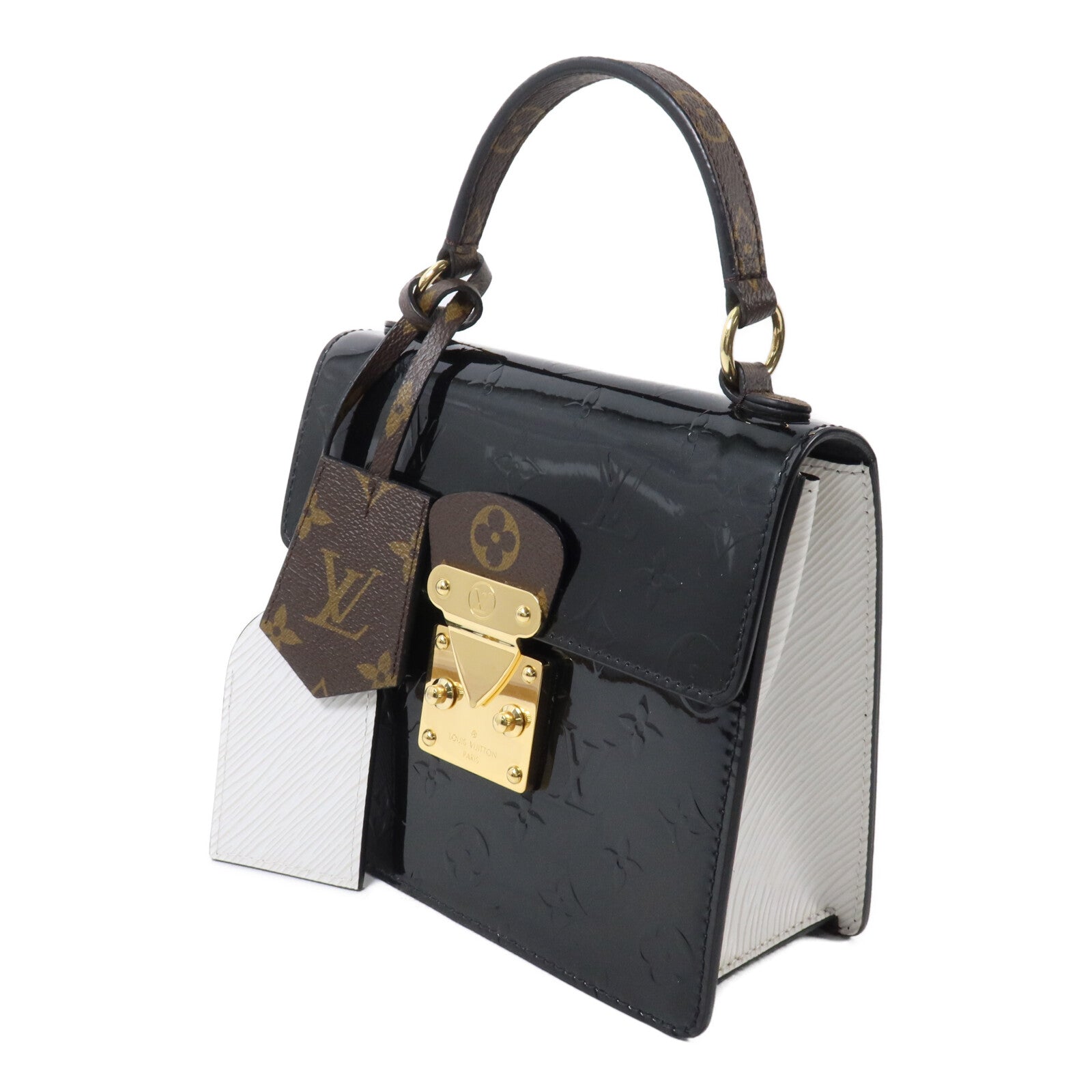 LOUIS VUITTON Monogram/Epi/Monogram Vernis Spring Street金扣手挽肩背兩用袋