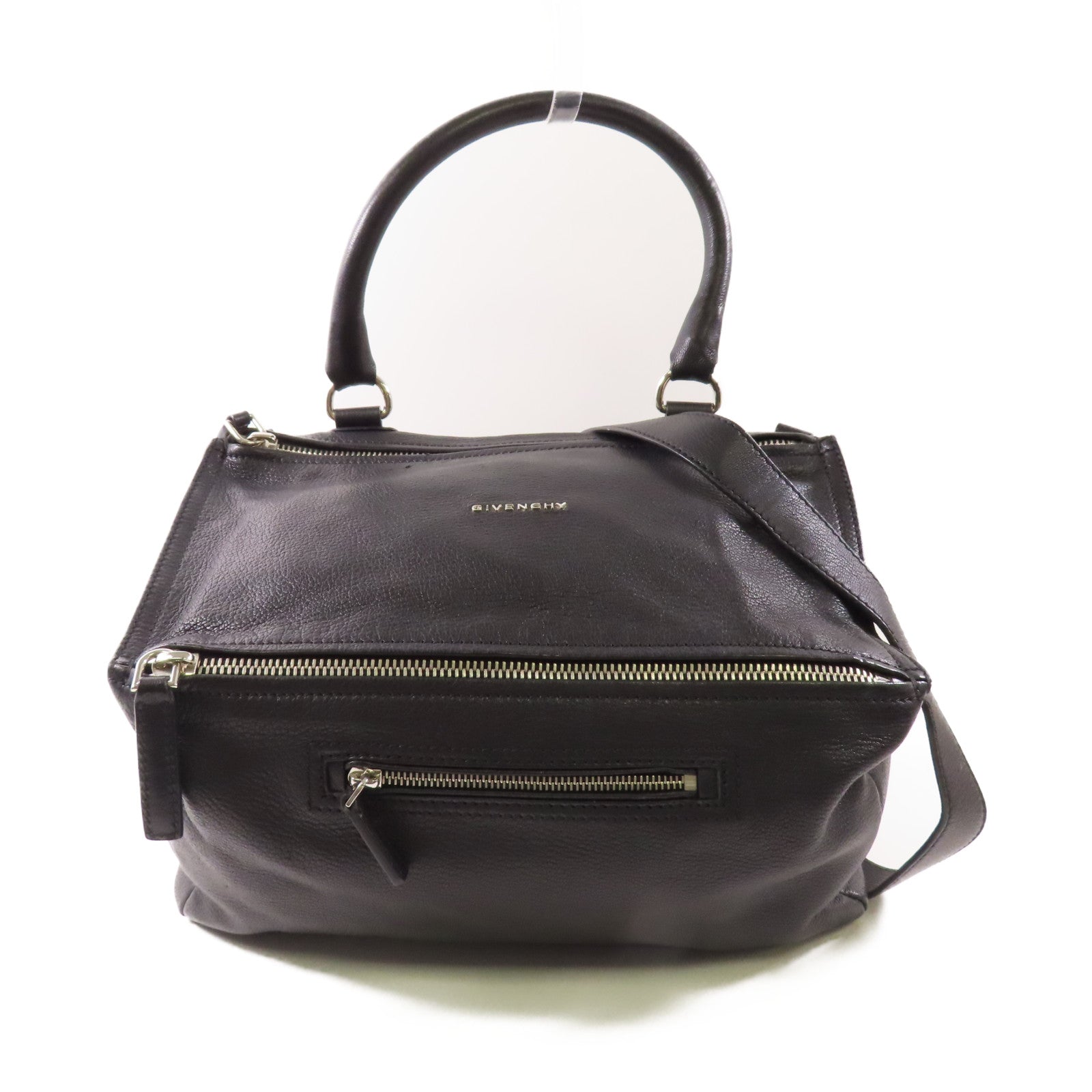 GIVENCHY 牛皮皮革Pandora銀扣手挽肩背兩用袋